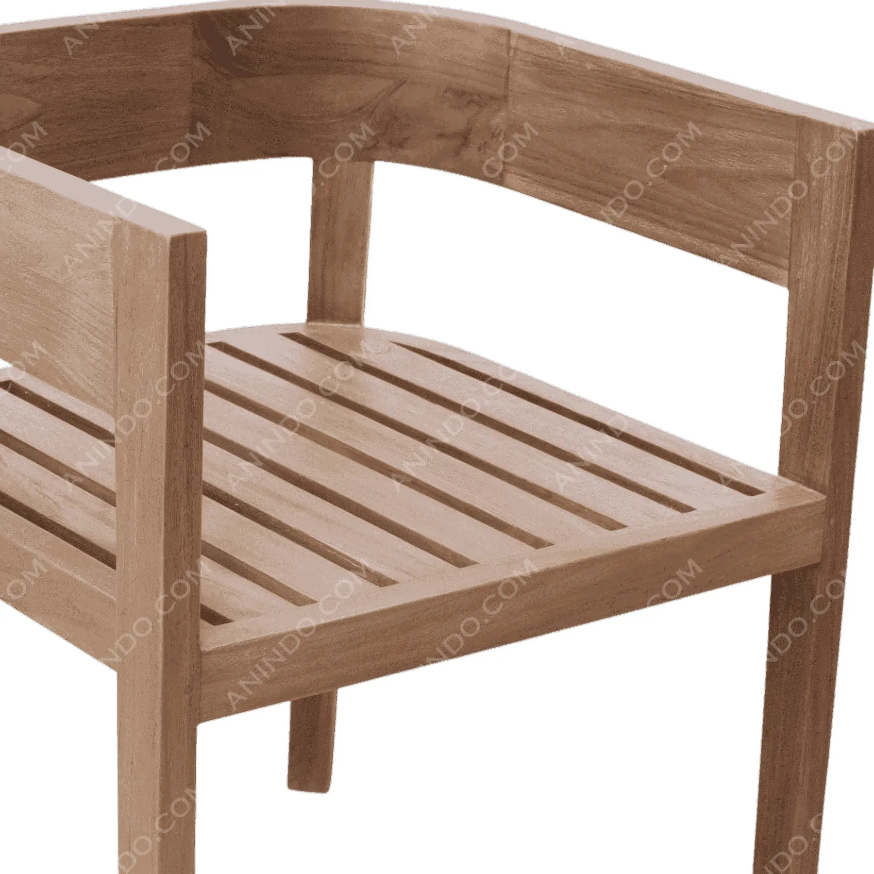 Aura Curved-Back Teak Chair - Image 3