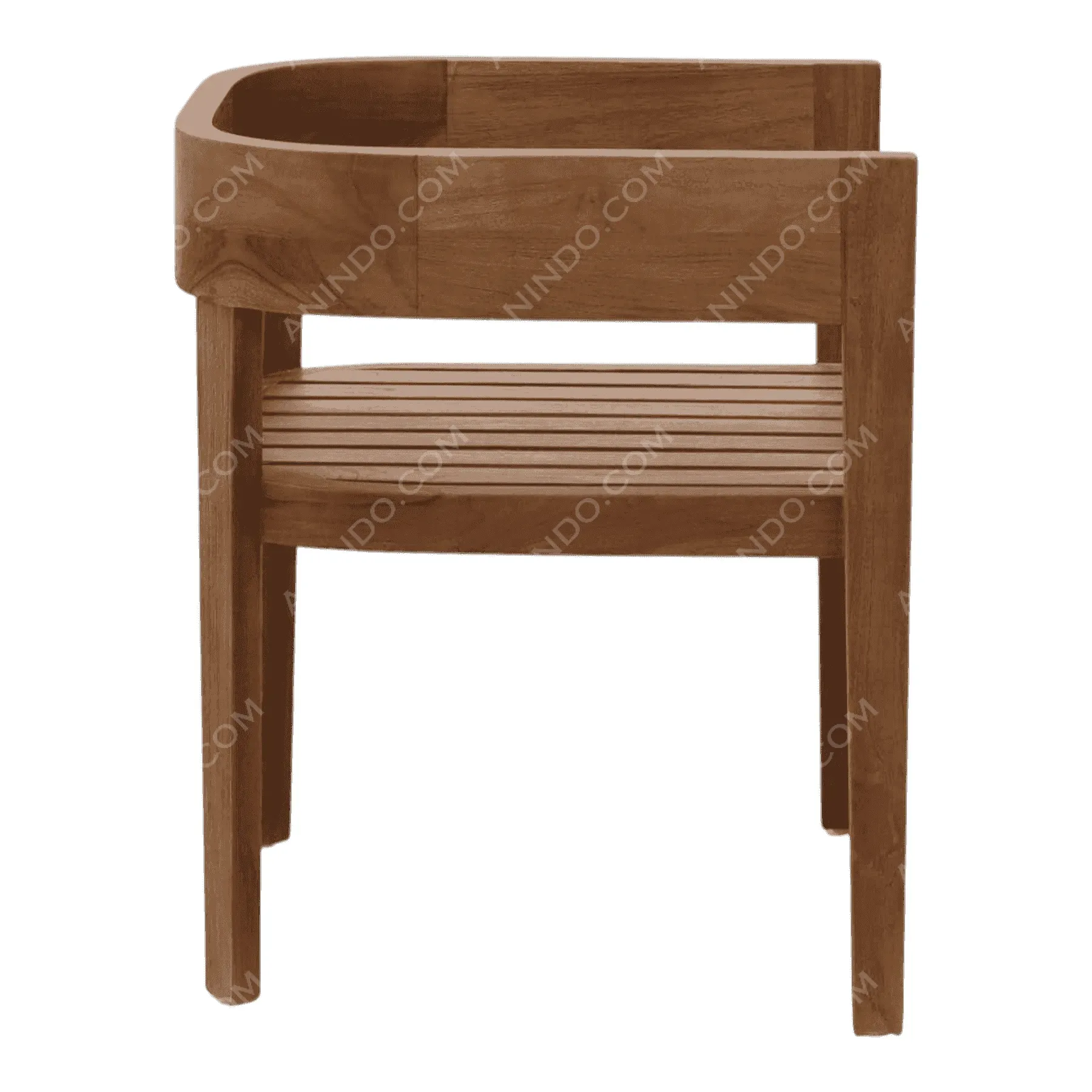 Aura Curved-Back Teak Chair - Image 4