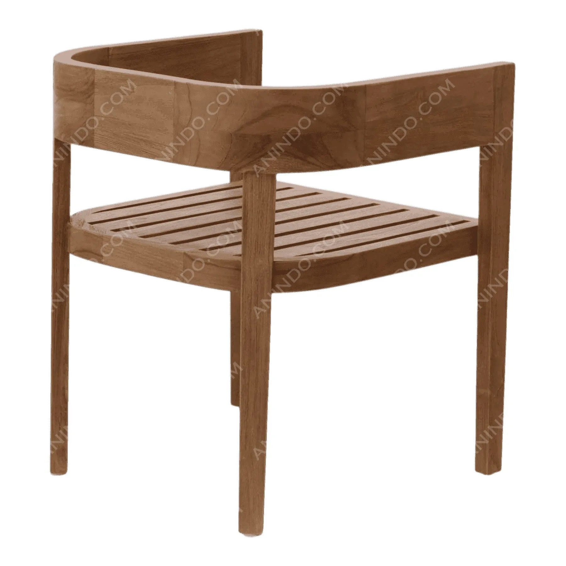 Aura Curved-Back Teak Chair - Image 5
