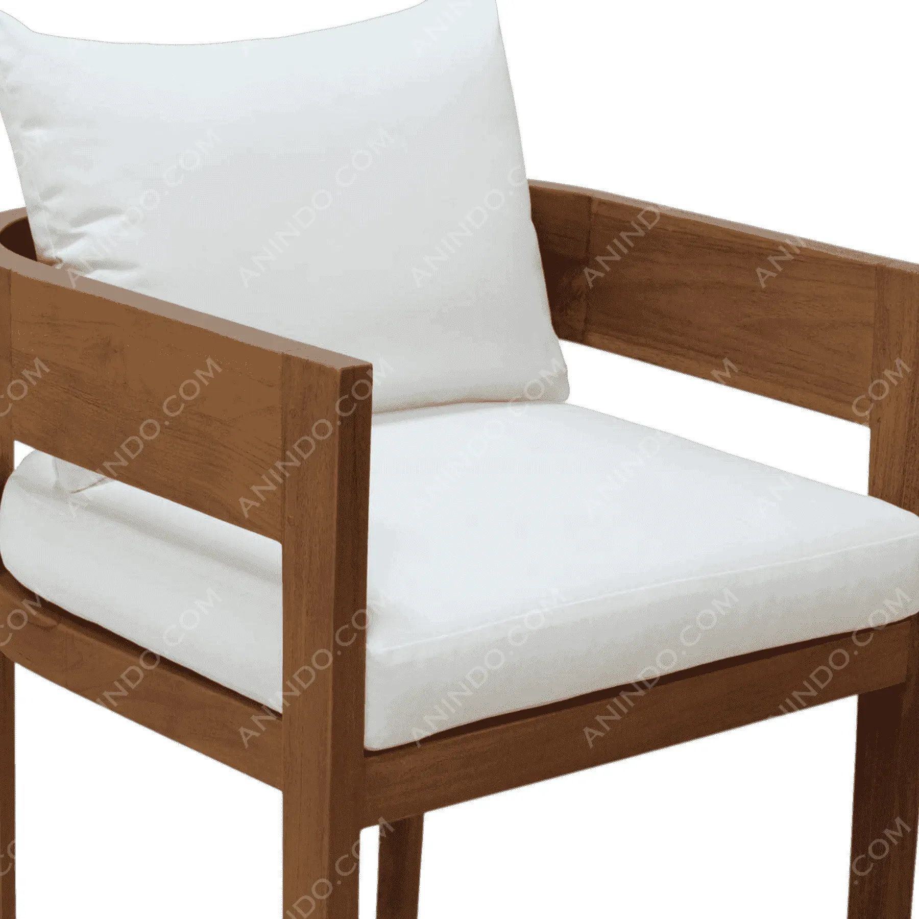 The Oslo Teak Armchair (White) - Image 3