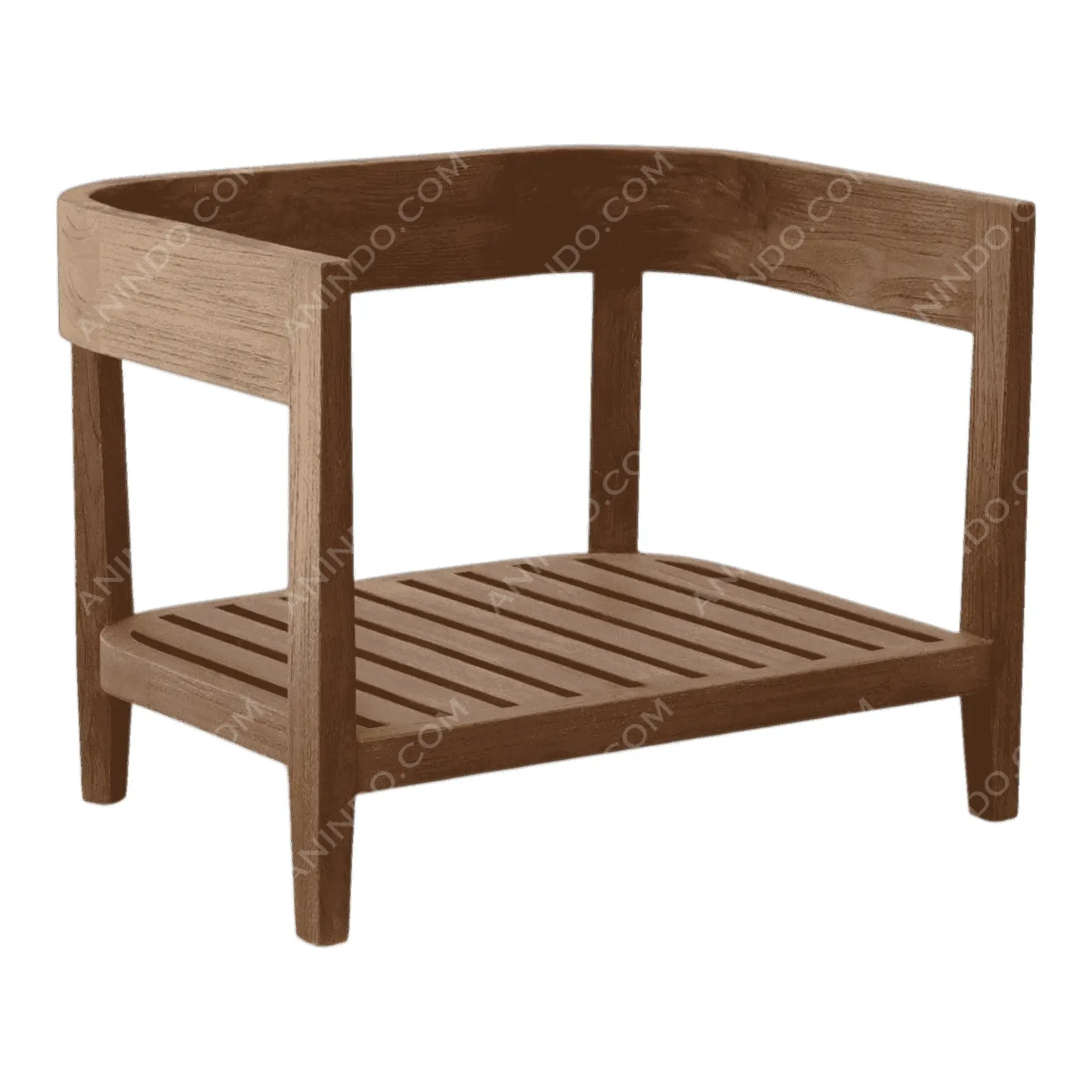 Aura Curved-Back Teak Bench - Image 2