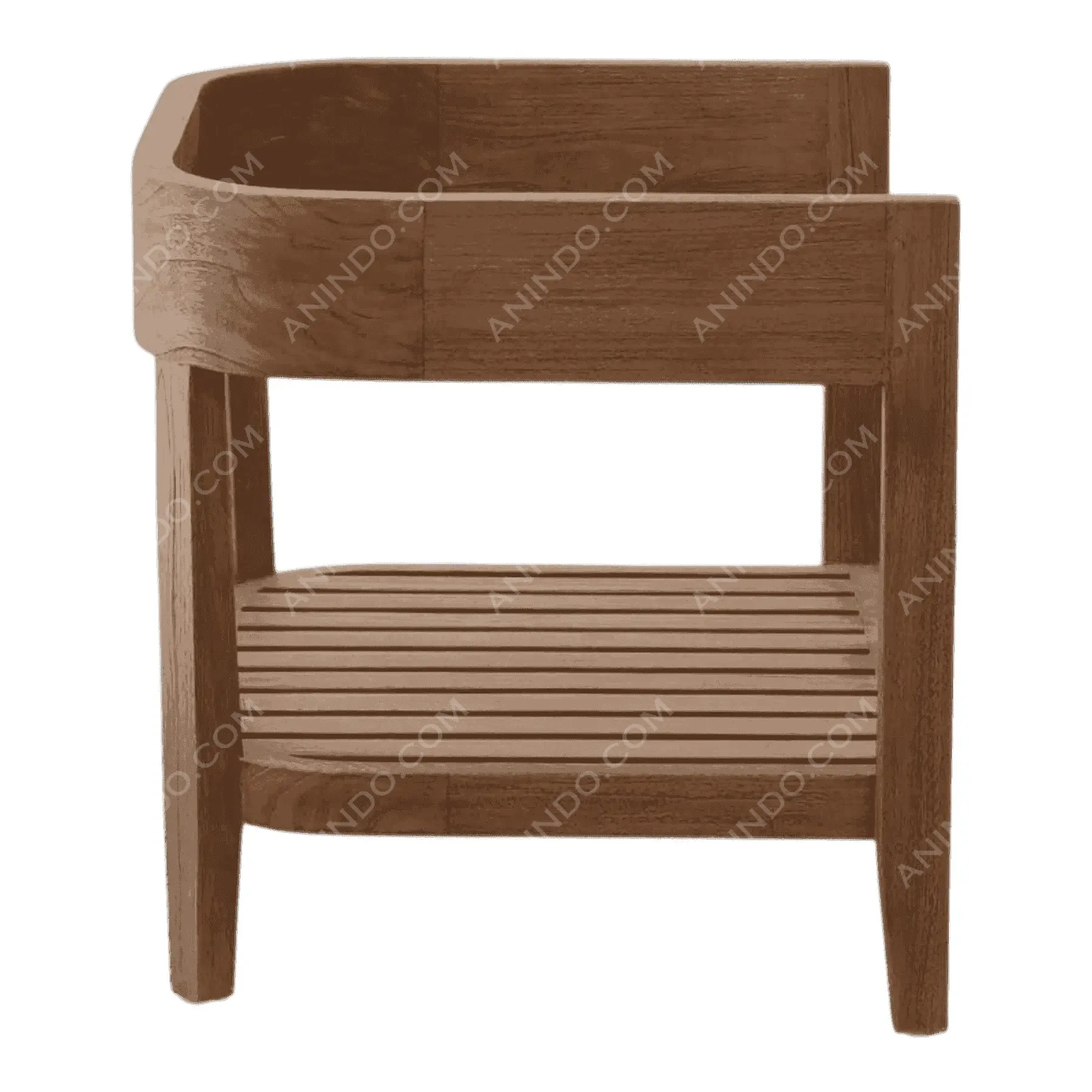 Aura Curved-Back Teak Bench - Image 3