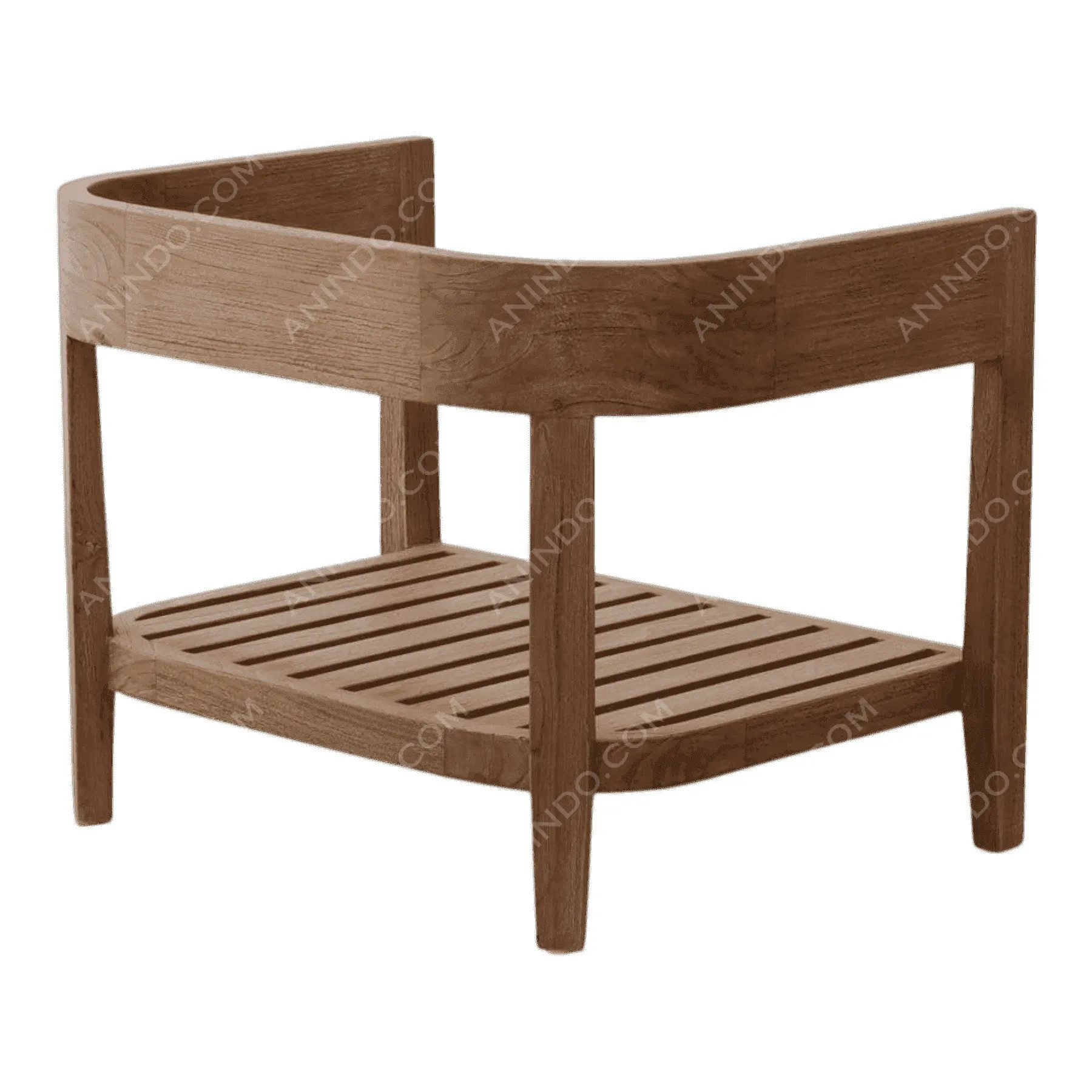 Aura Curved-Back Teak Bench - Image 4
