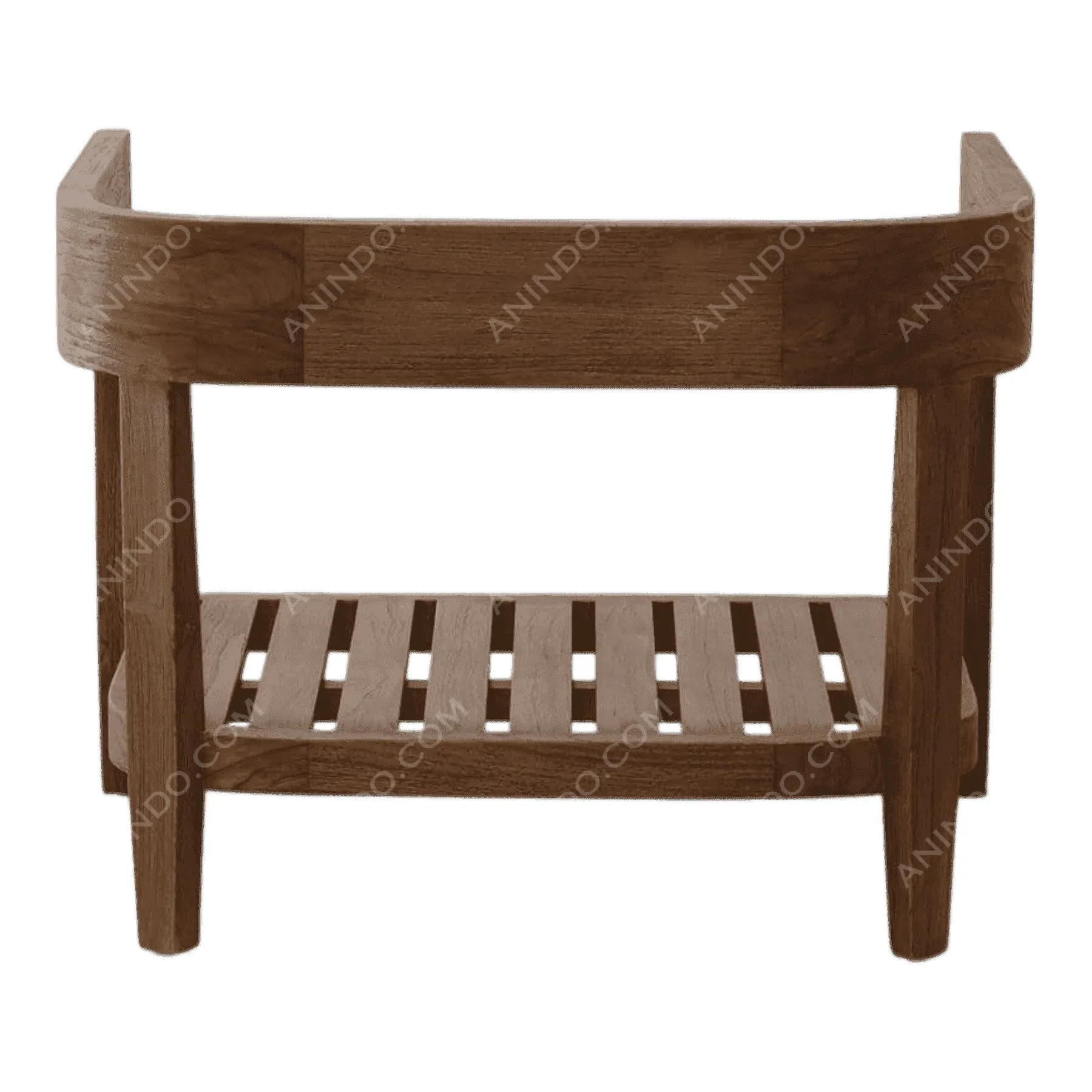 Aura Curved-Back Teak Bench - Image 5