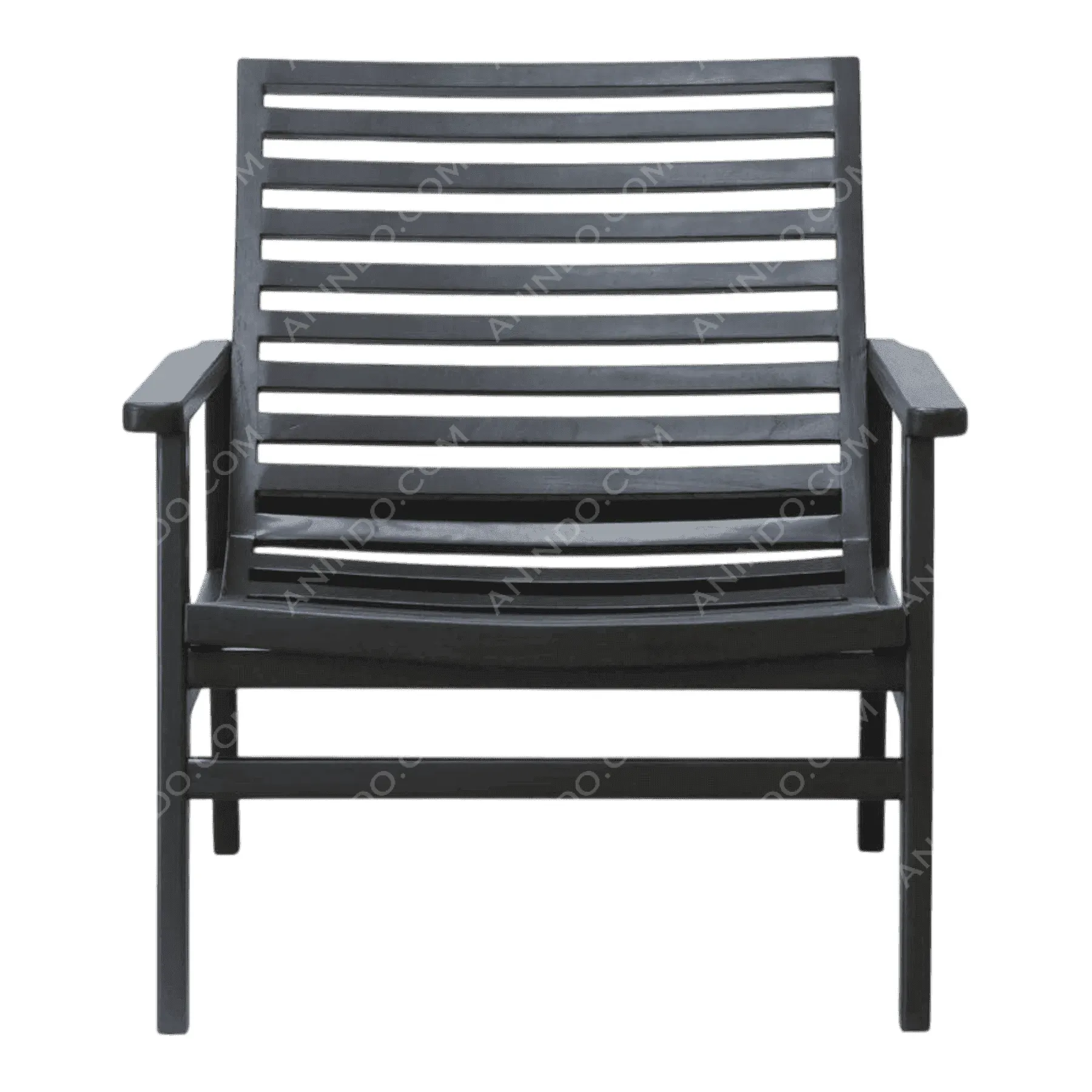 Modern Slat Lounge Chair (Black)