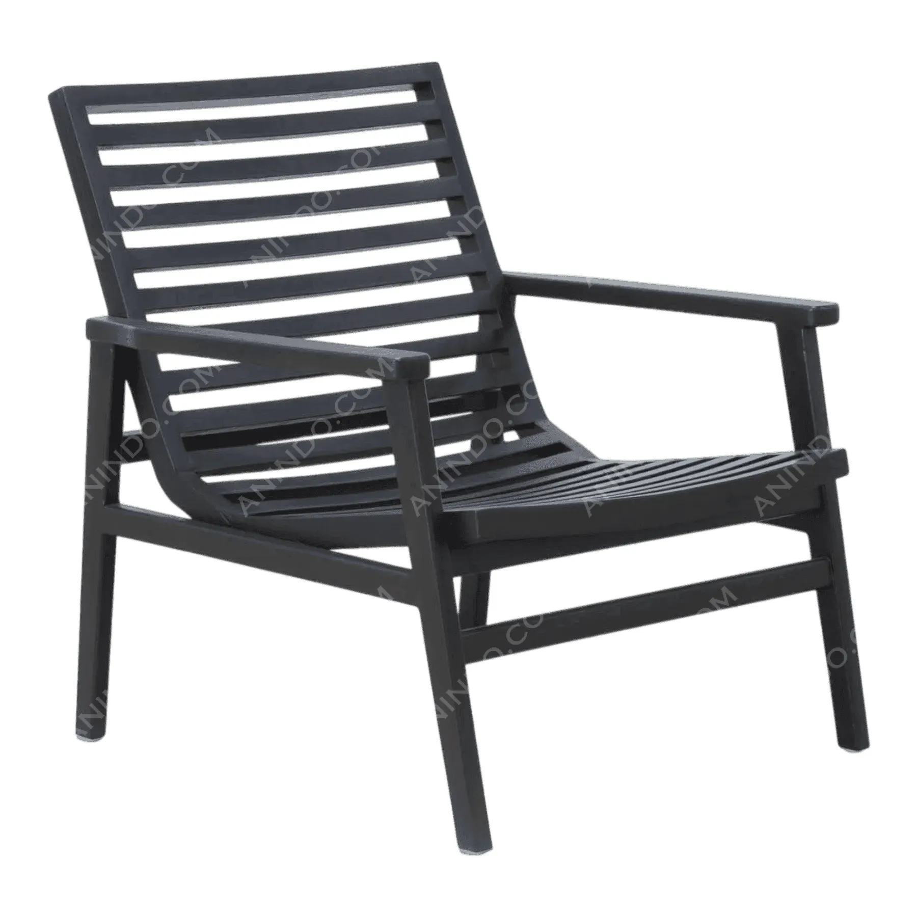 Modern Slat Lounge Chair (Black) - Image 5