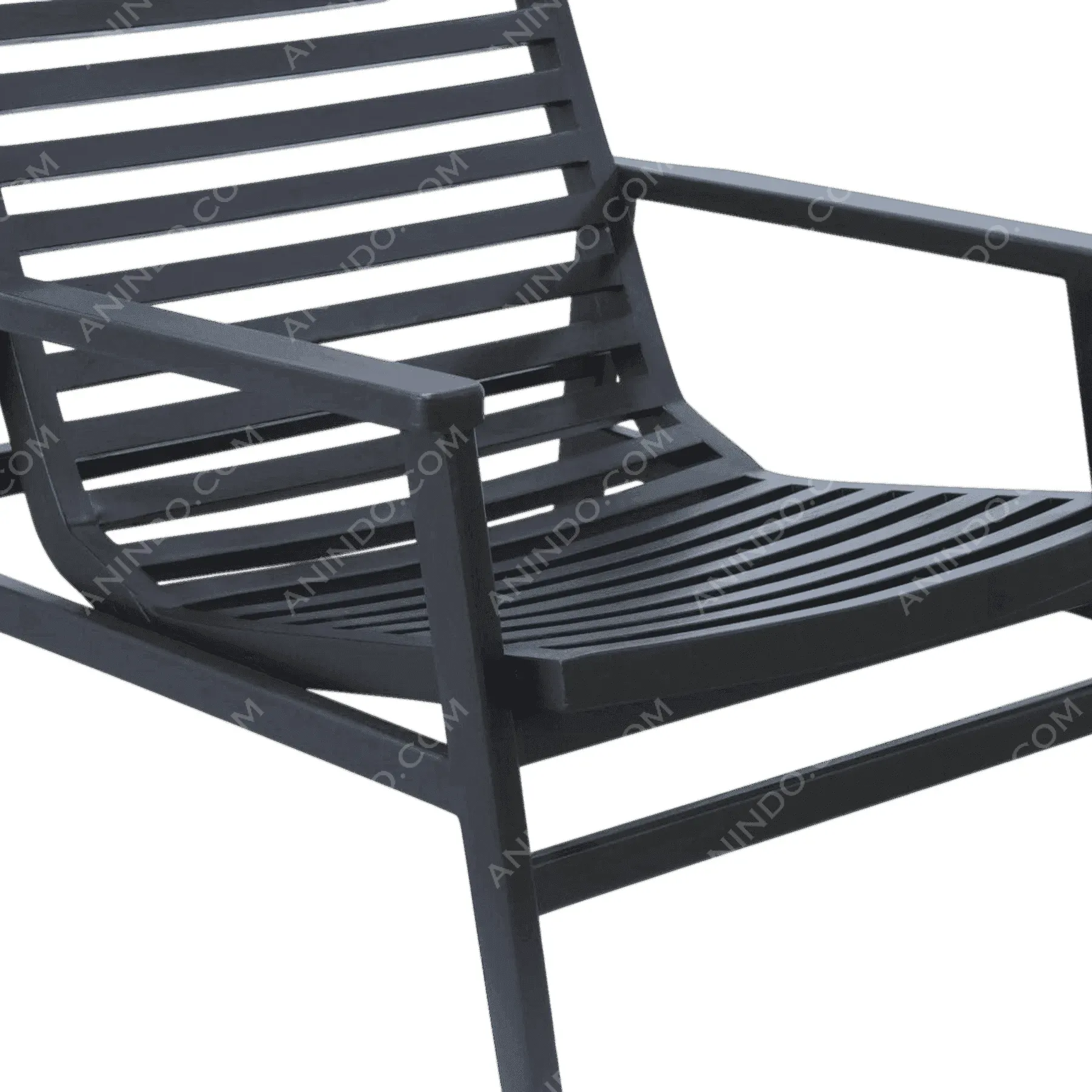 Modern Slat Lounge Chair (Black) - Image 2