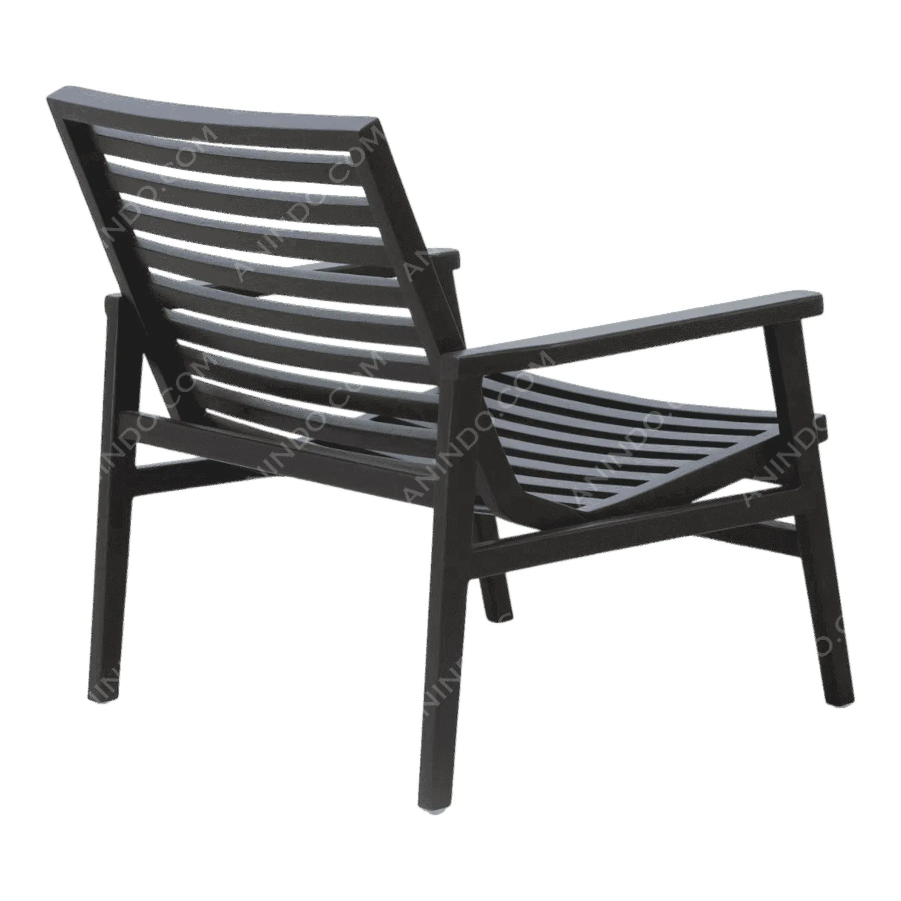 Modern Slat Lounge Chair (Black) - Image 4