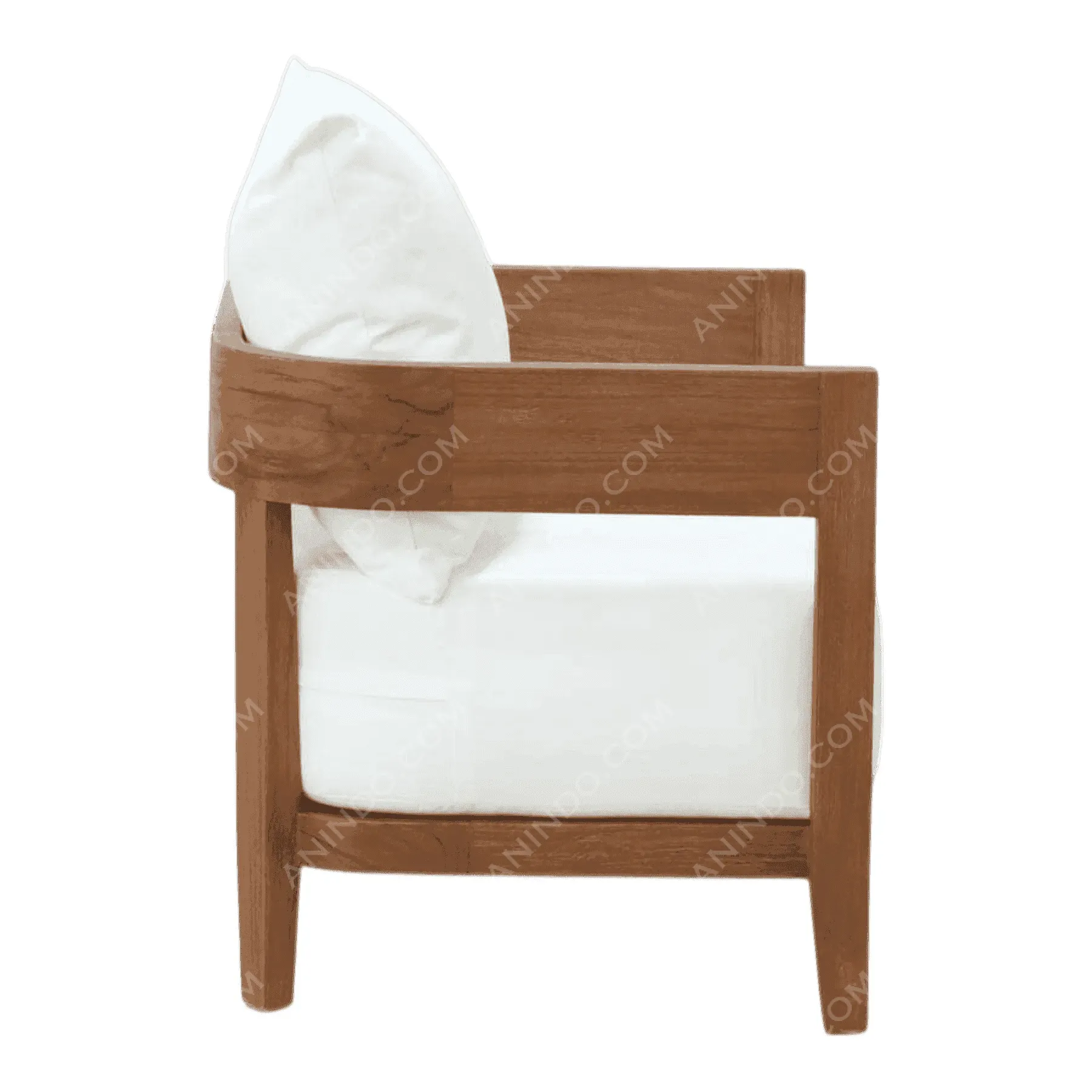 Oslo Teak Lounge Chair (White) - Image 3