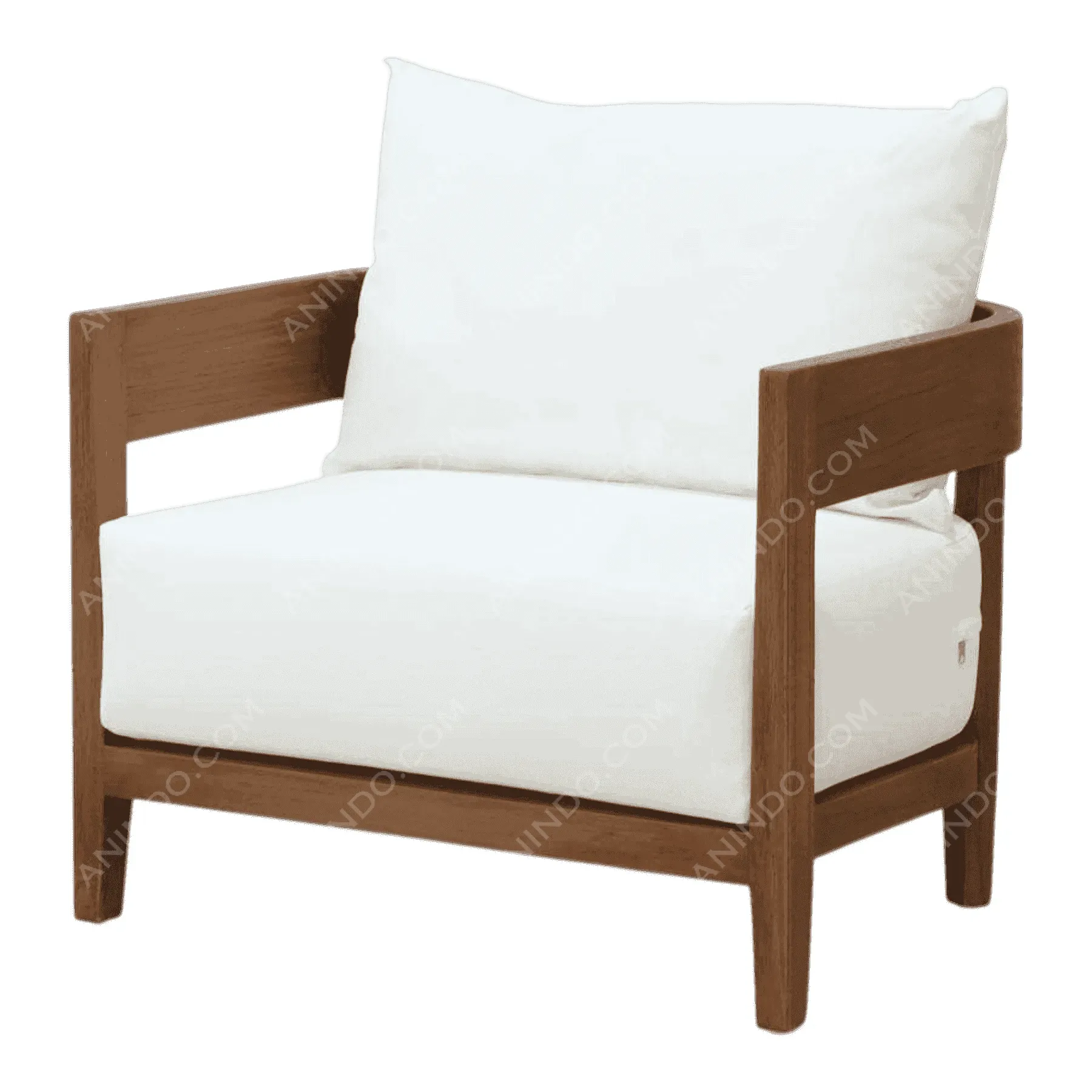 Oslo Teak Lounge Chair (White) - Image 6