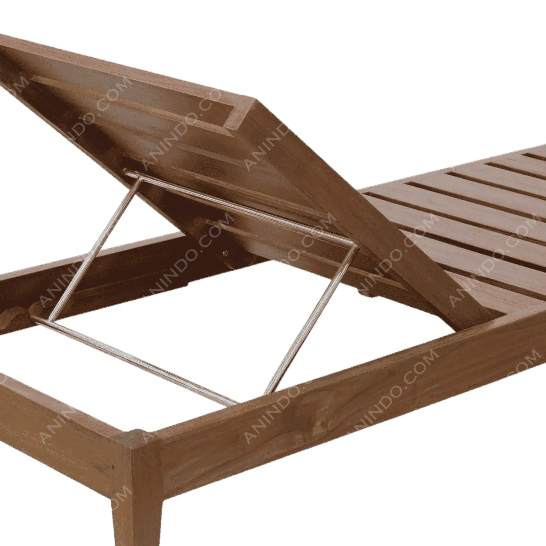 Linear Teak Sun Lounger (Frame) - Image 7