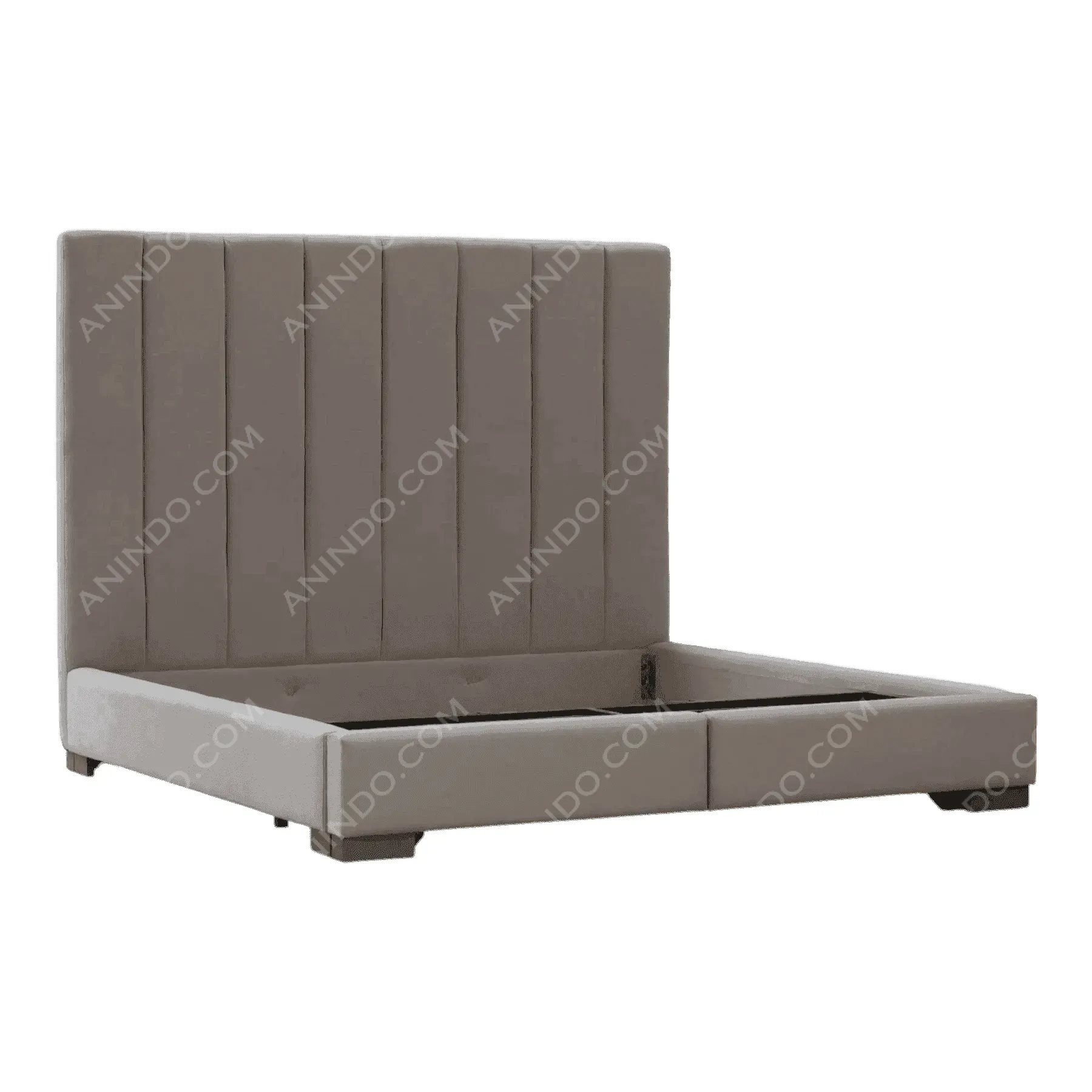 Channel-Tufted Upholstered Bed - Image 2