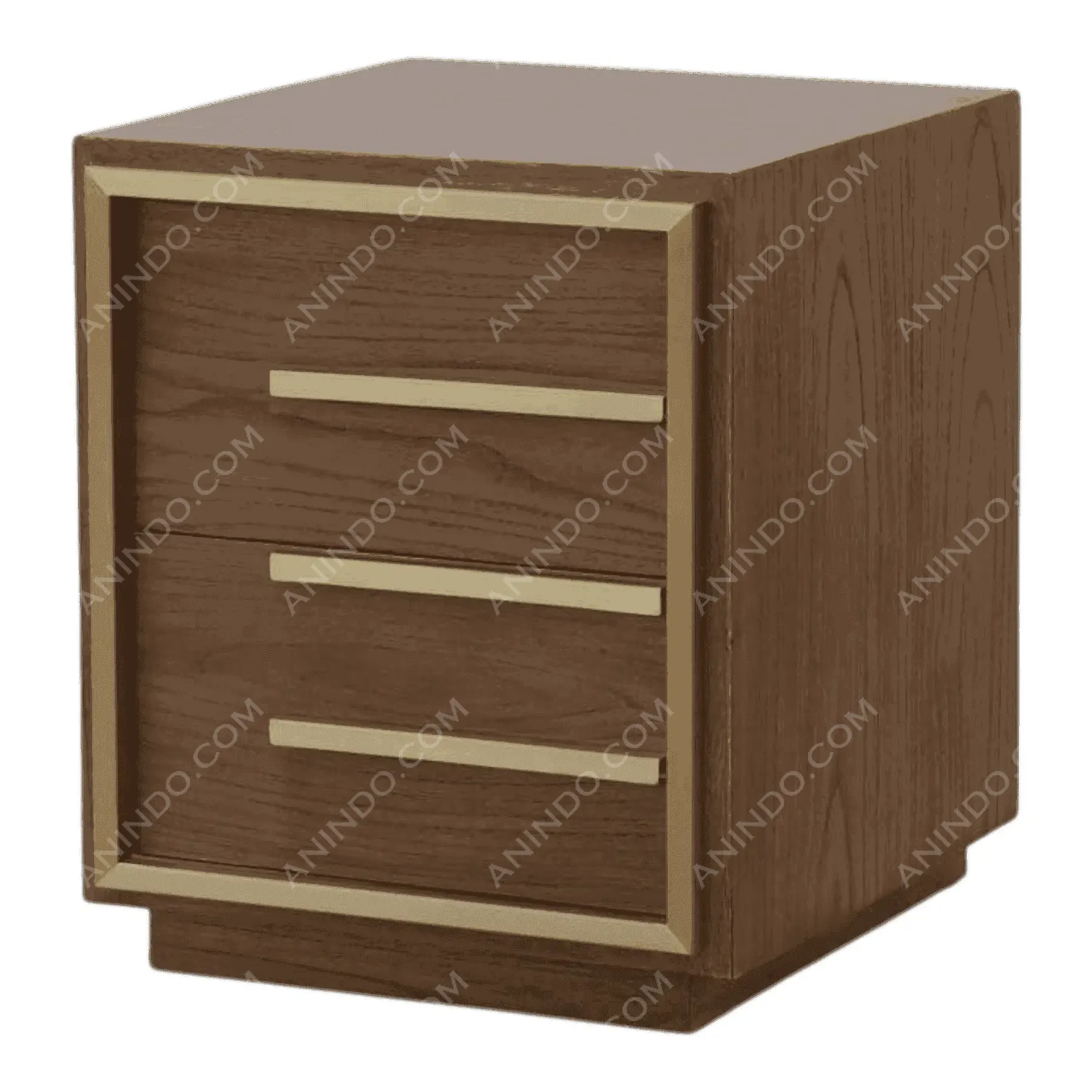 Deco-Modern Gold Trim Nightstand - Image 2