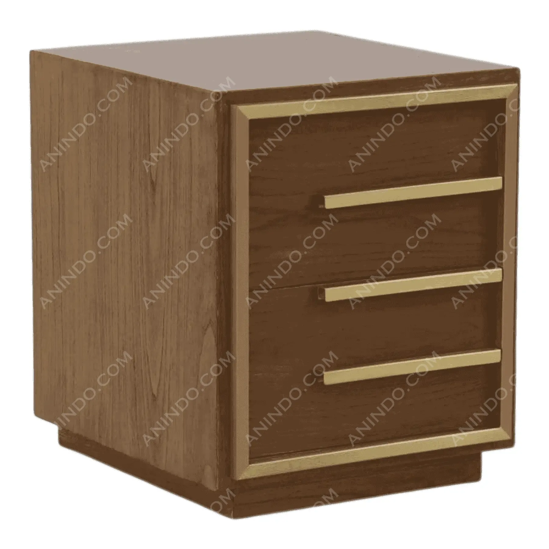 Deco-Modern Gold Trim Nightstand - Image 3