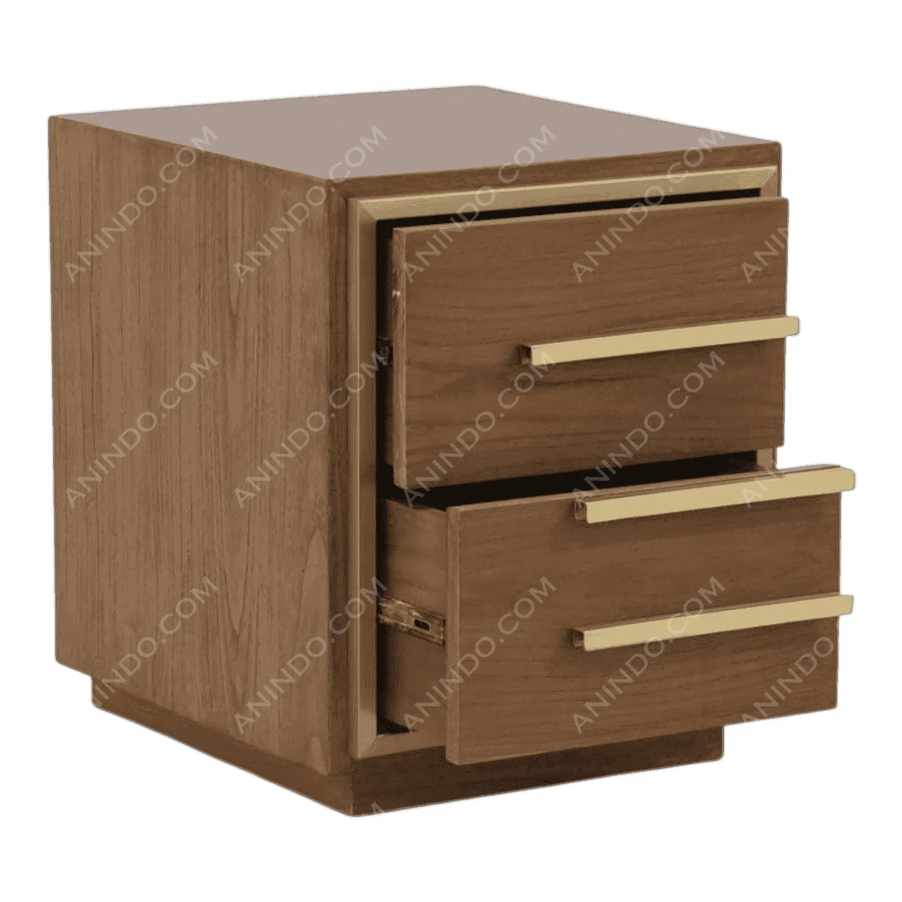 Deco-Modern Gold Trim Nightstand - Image 4