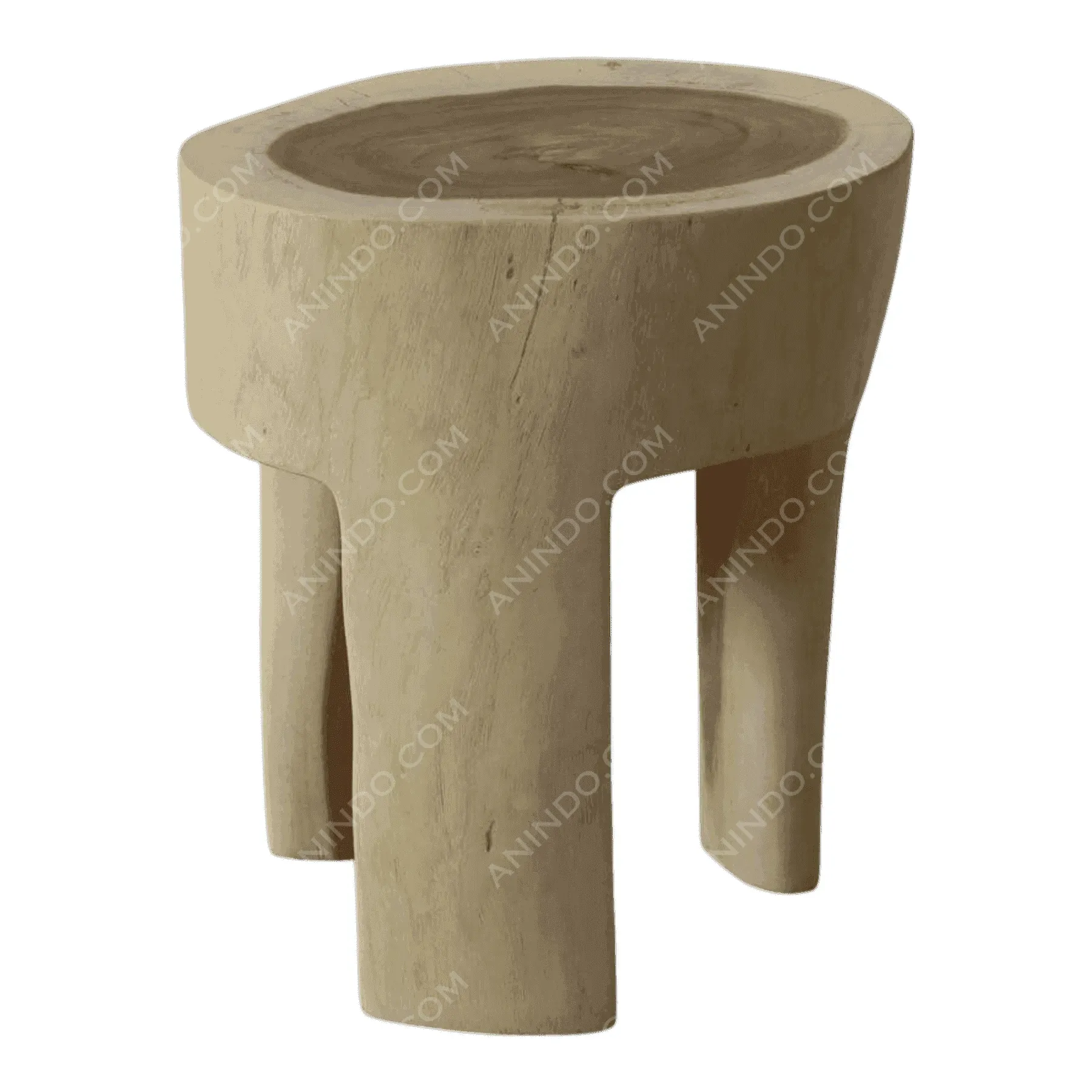 Arch Carved Log Stool - Image 5