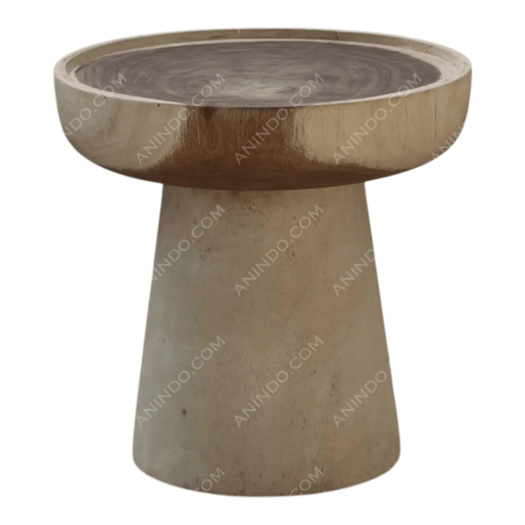 Bicolor Pedestal Side Table - Image 2