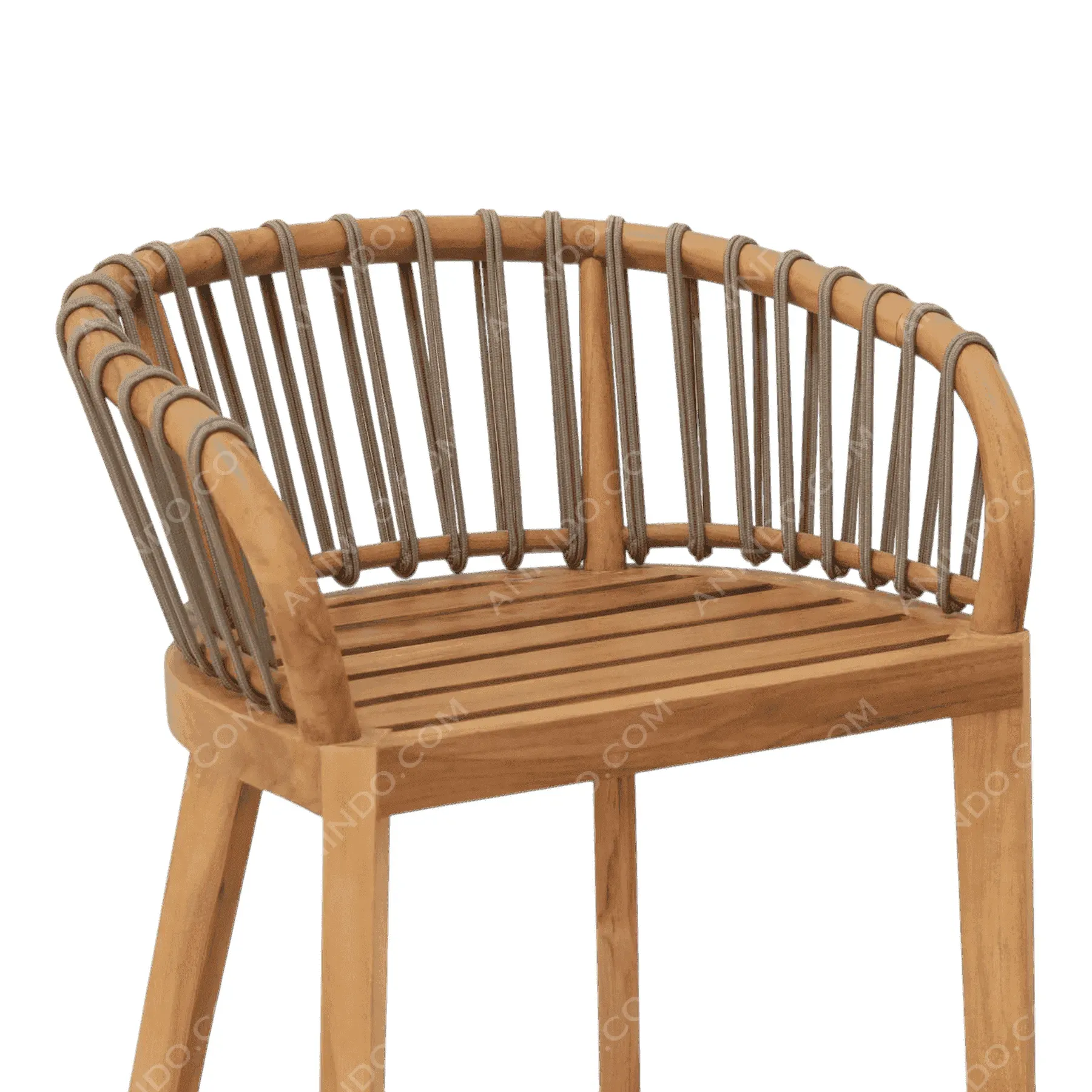 Marina Teak & Rope Bar Stool (Frame) - Image 3