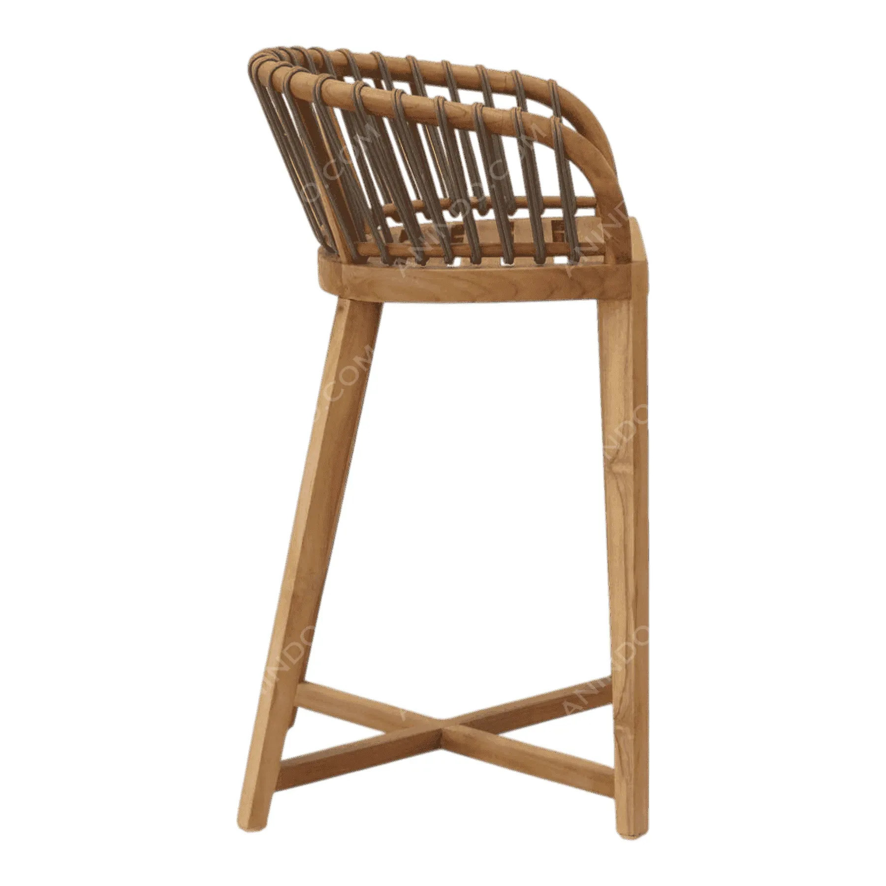 Marina Teak & Rope Bar Stool (Frame) - Image 4