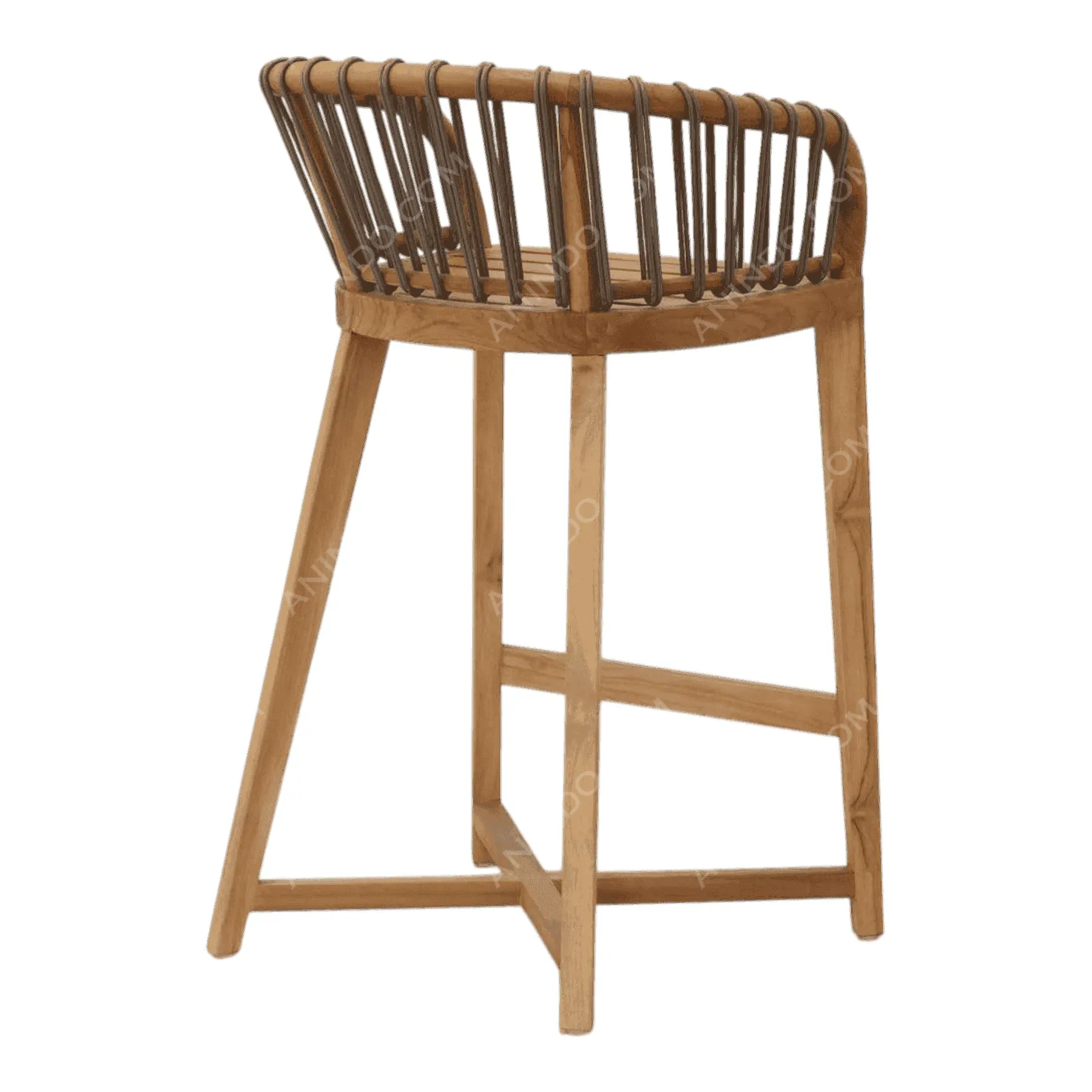 Marina Teak & Rope Bar Stool (Frame) - Image 5