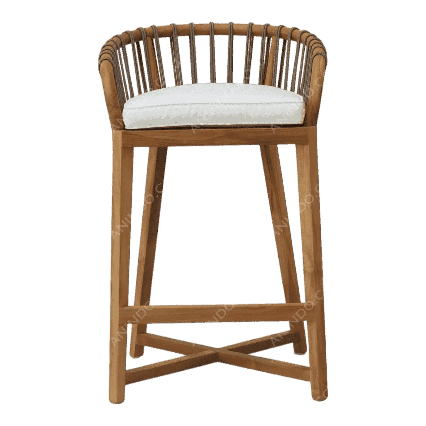 Marina Teak & Rope Bar Stool