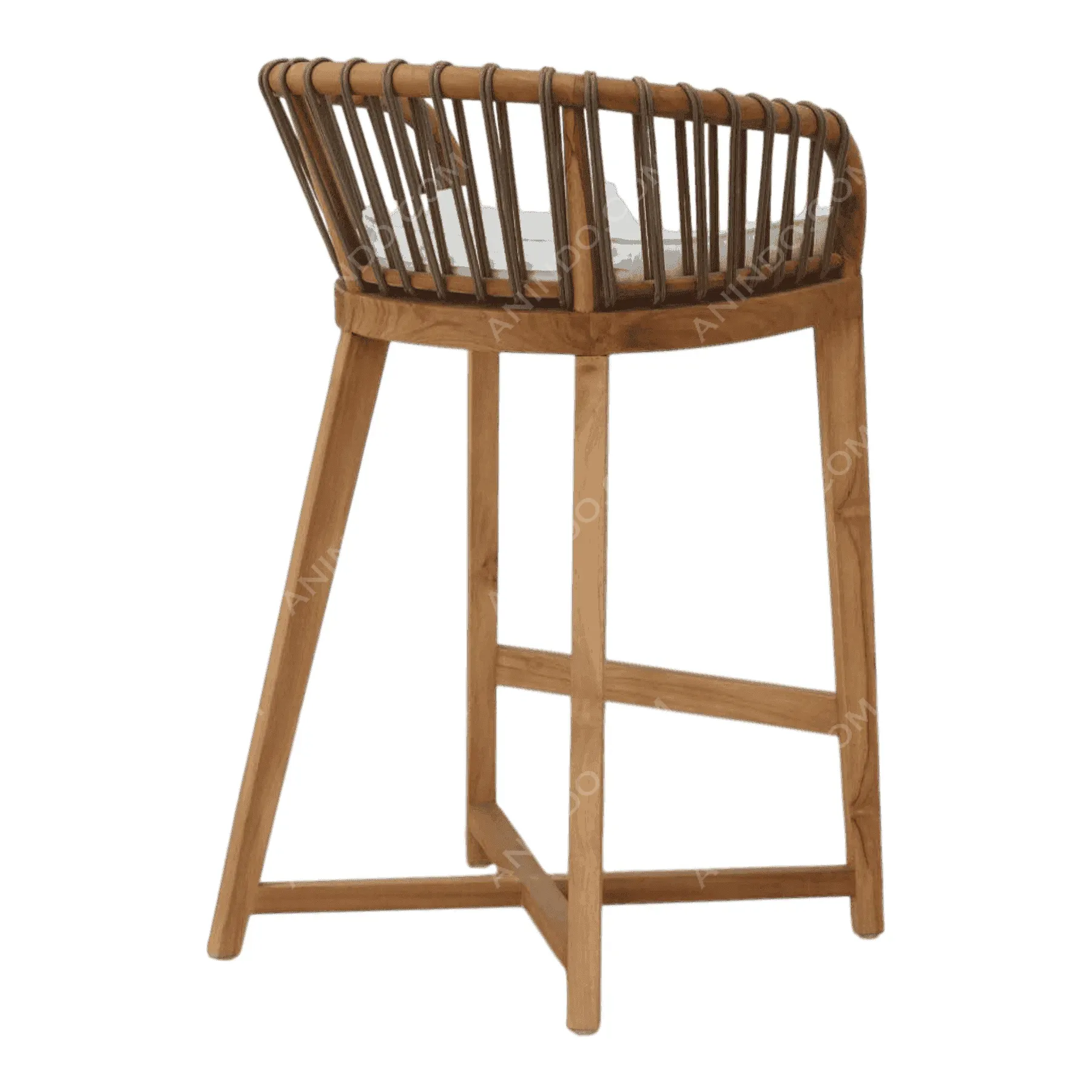 Marina Teak & Rope Bar Stool - Image 5