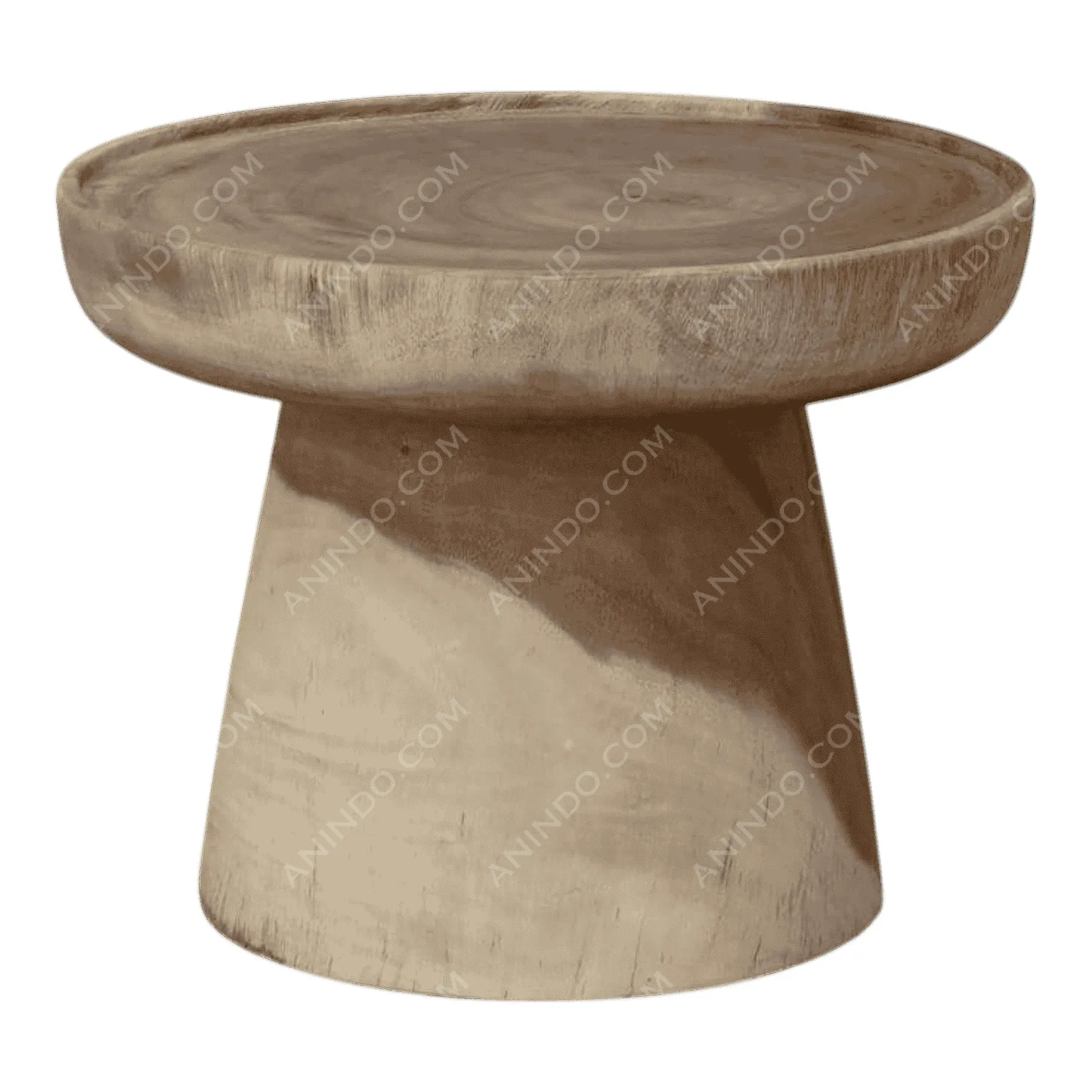 Solid Suar Wood Pedestal Table - Image 2