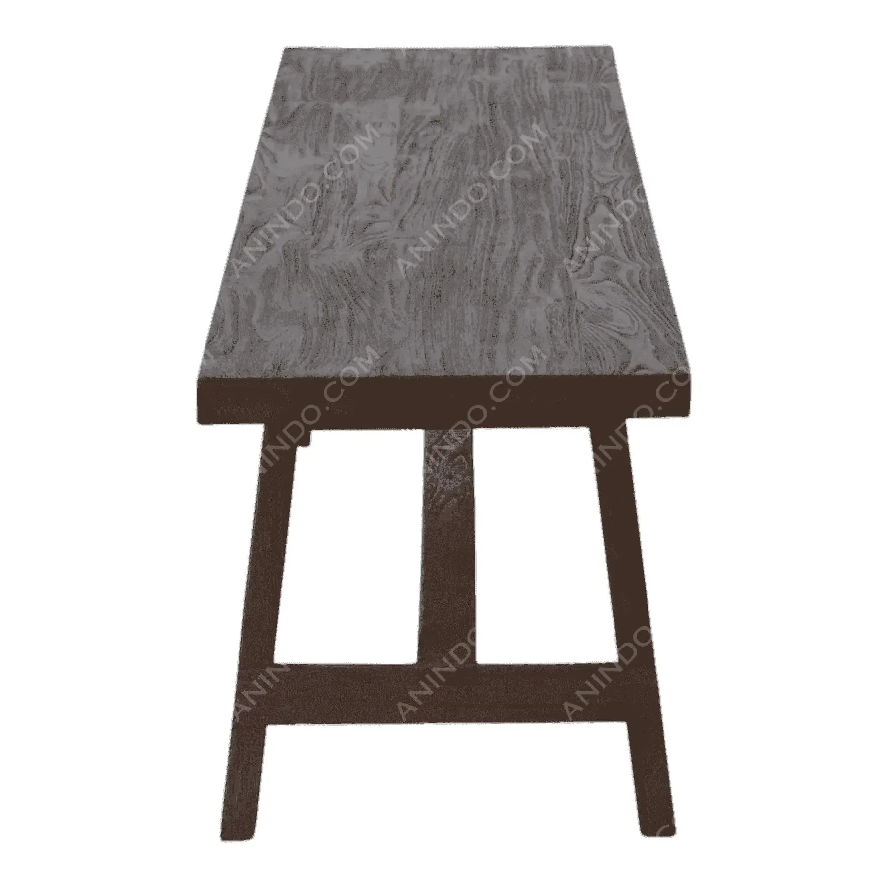 Rustic Trestle Bench (Ebony) - Image 3