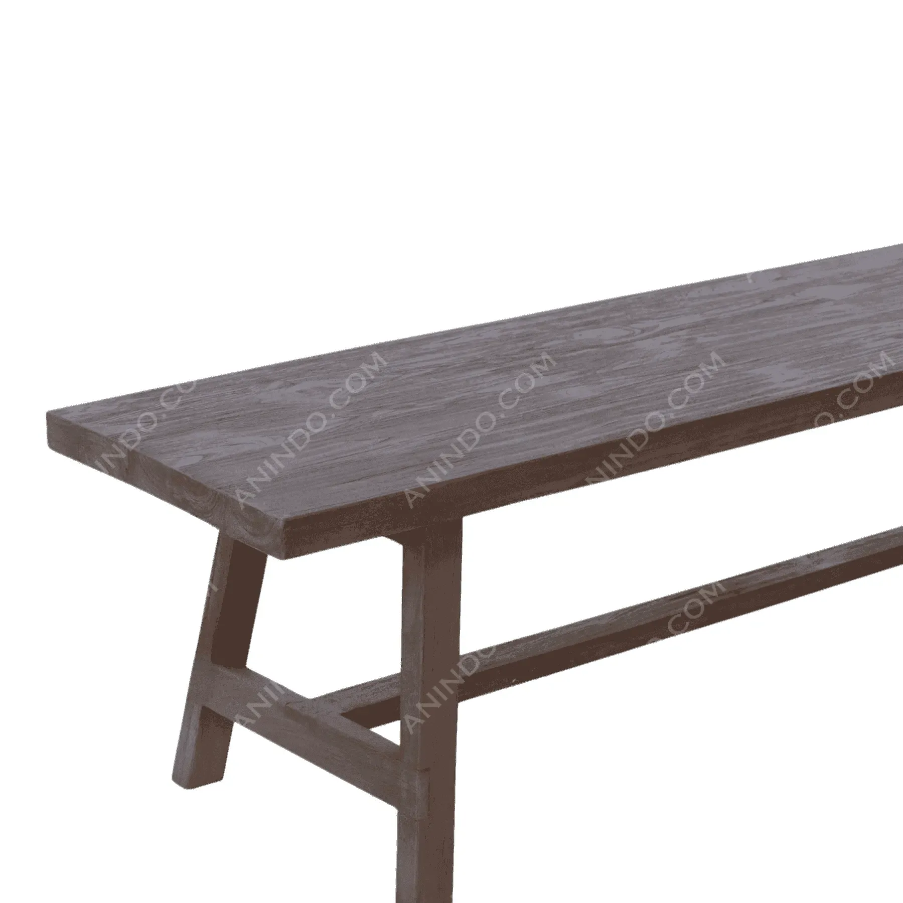 Rustic Trestle Bench (Ebony) - Image 4