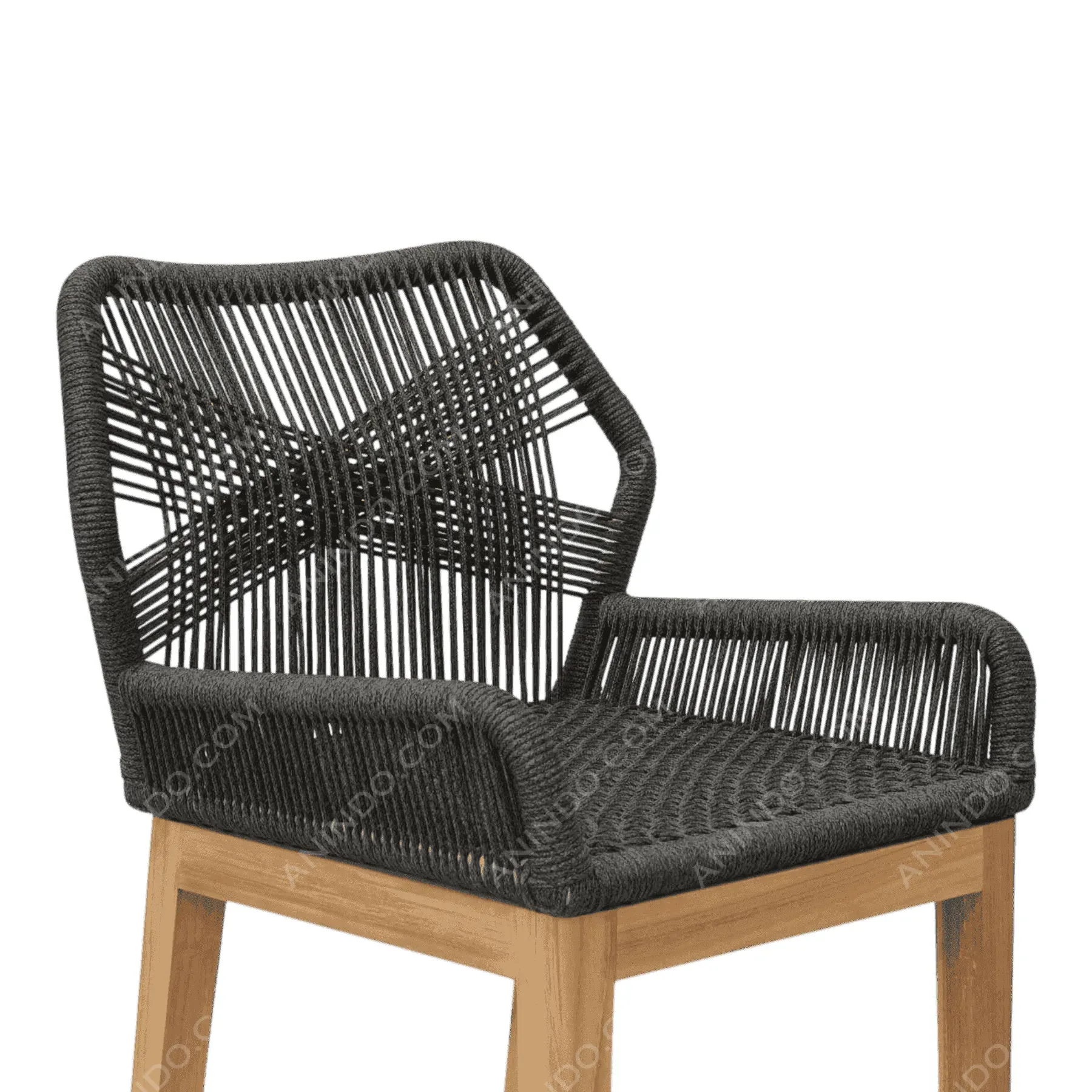Marina Woven Bar Stool (Black) - Image 3