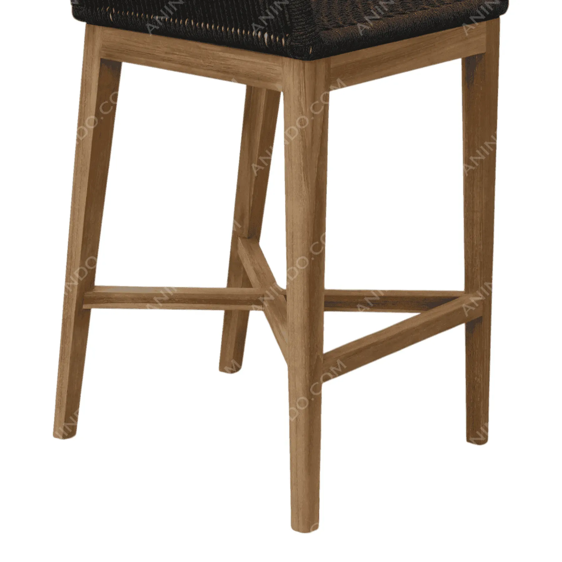 Marina Woven Bar Stool (Black) - Image 4