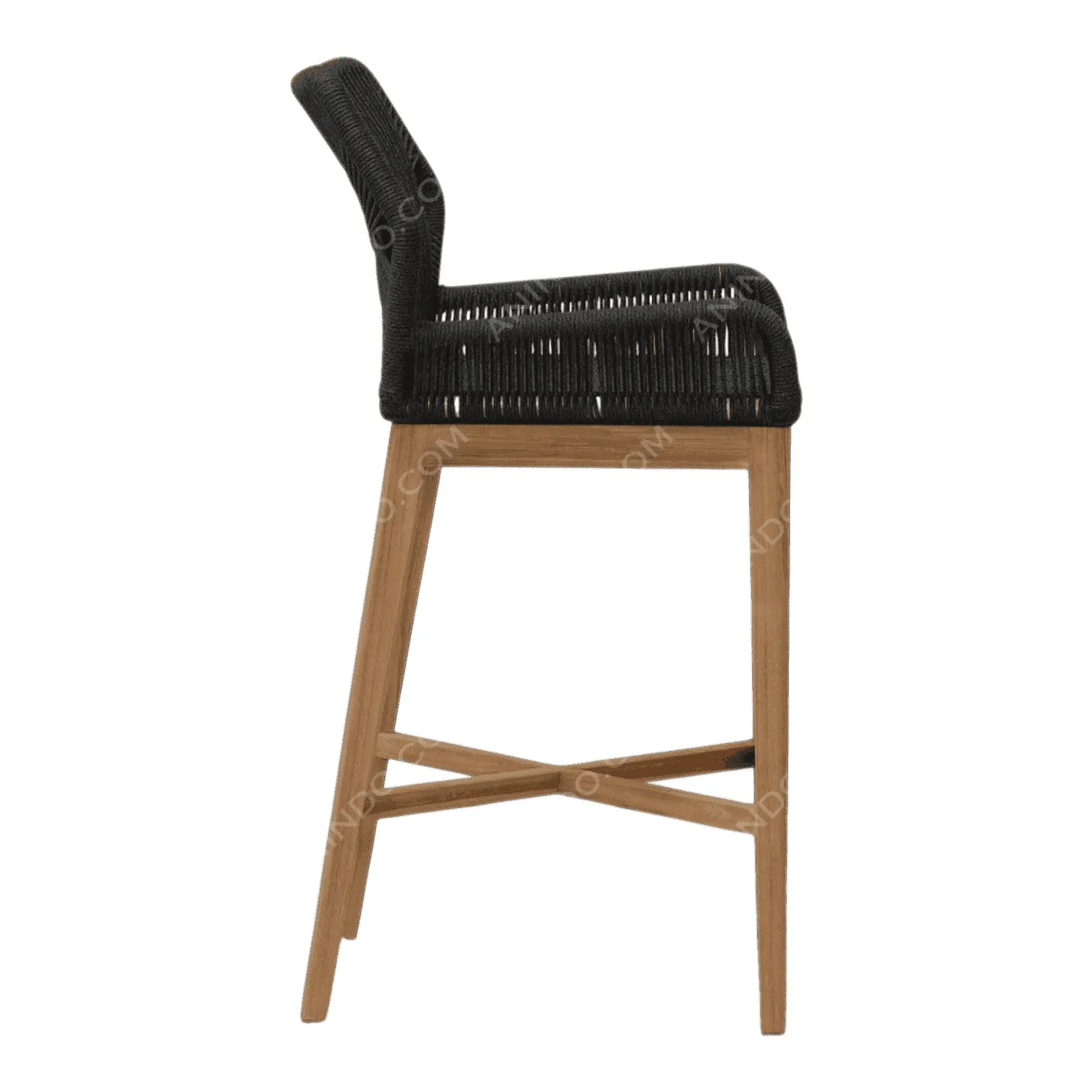 Marina Woven Bar Stool (Black) - Image 5