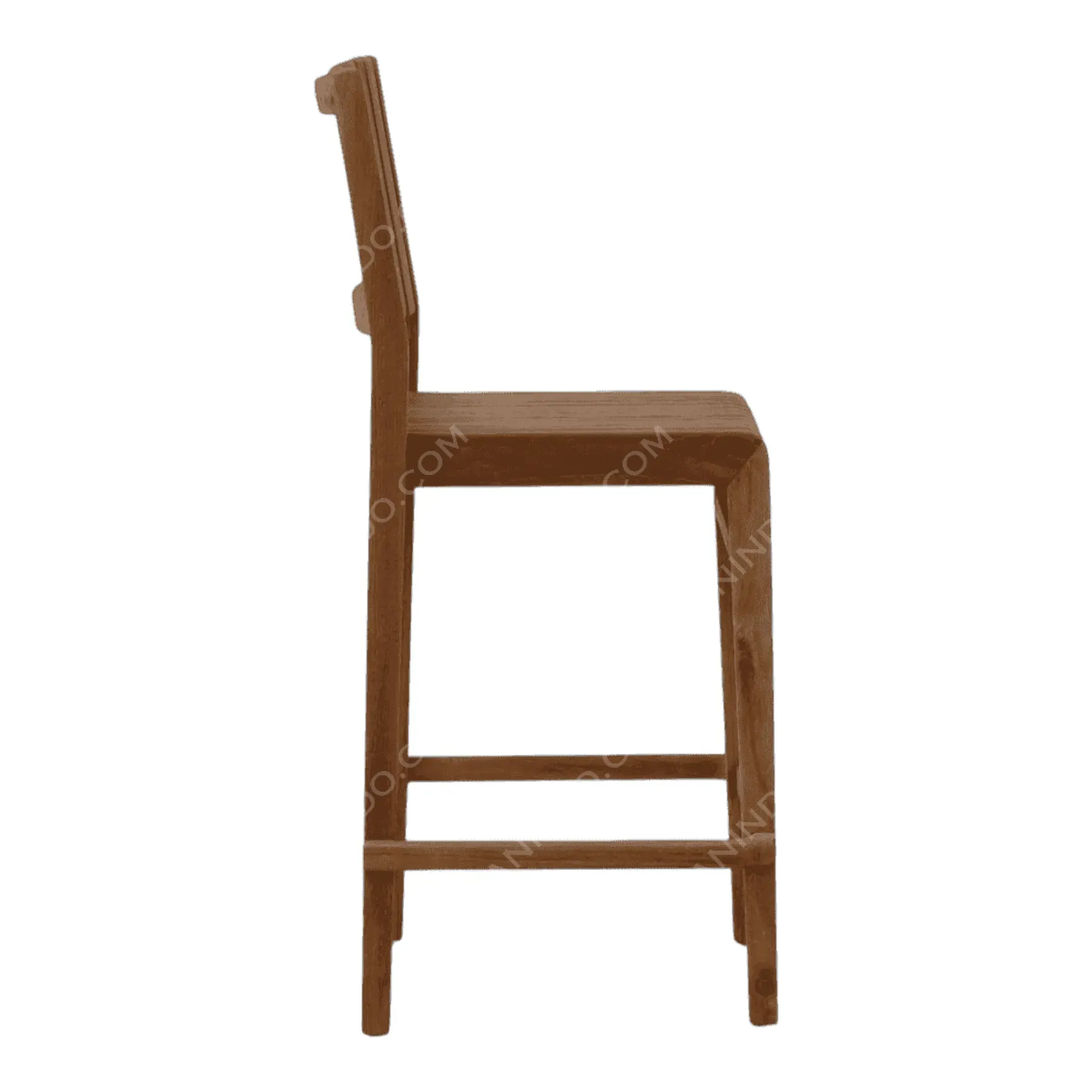 Side view of wooden bar stool