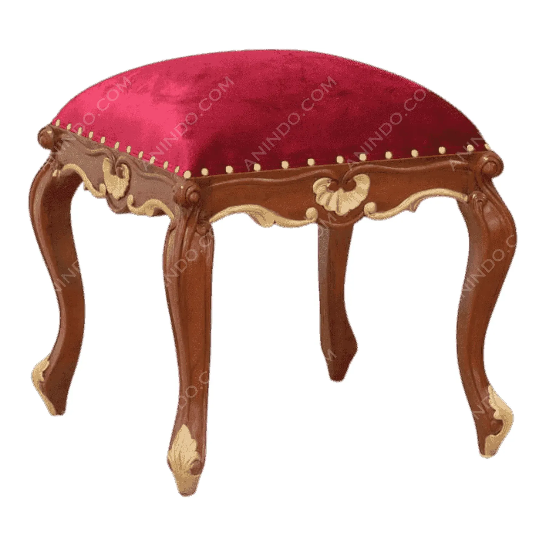 Baroque Velvet Stool - Image 2