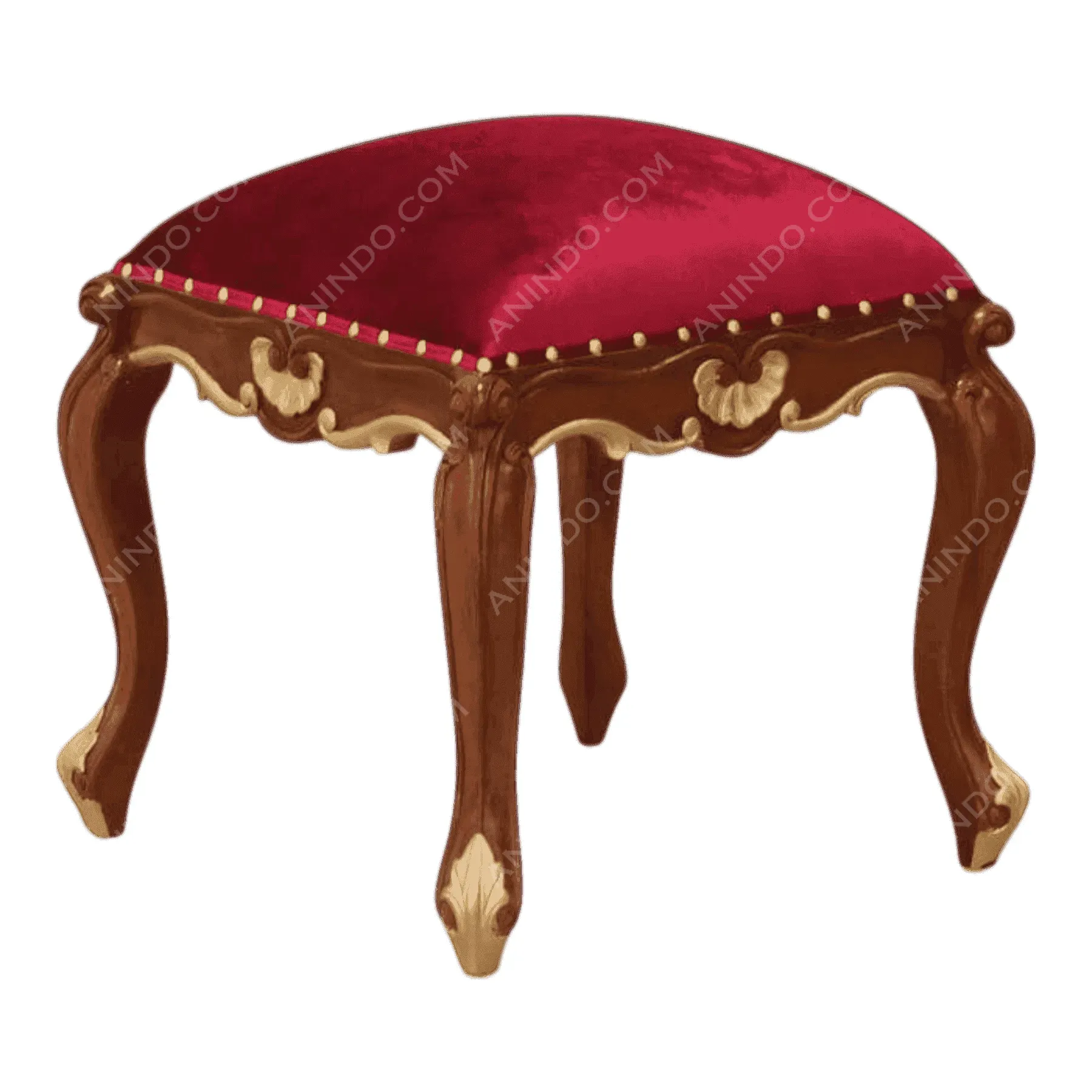 Baroque Velvet Stool - Image 3