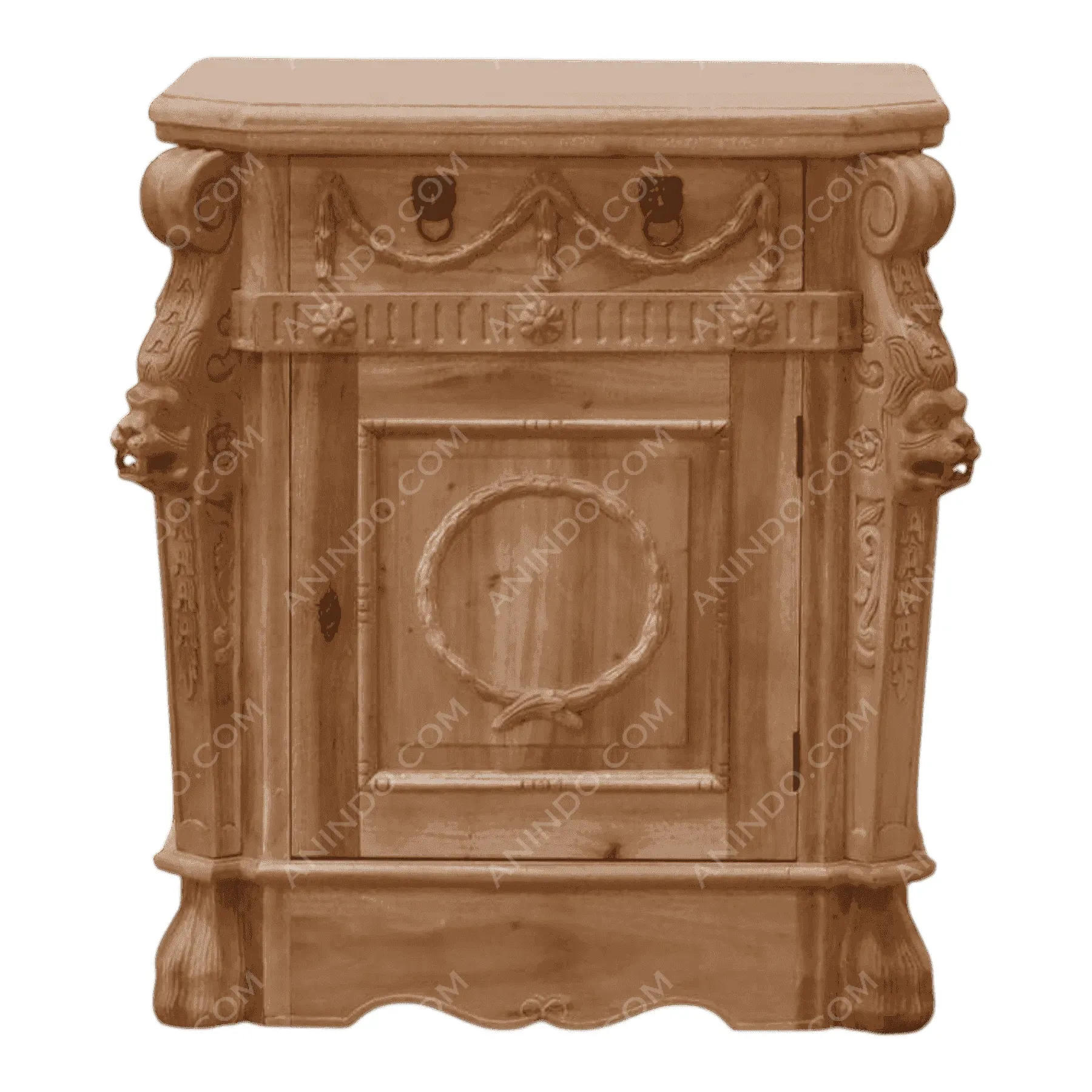 Empire Lion Pedestal Cabinet