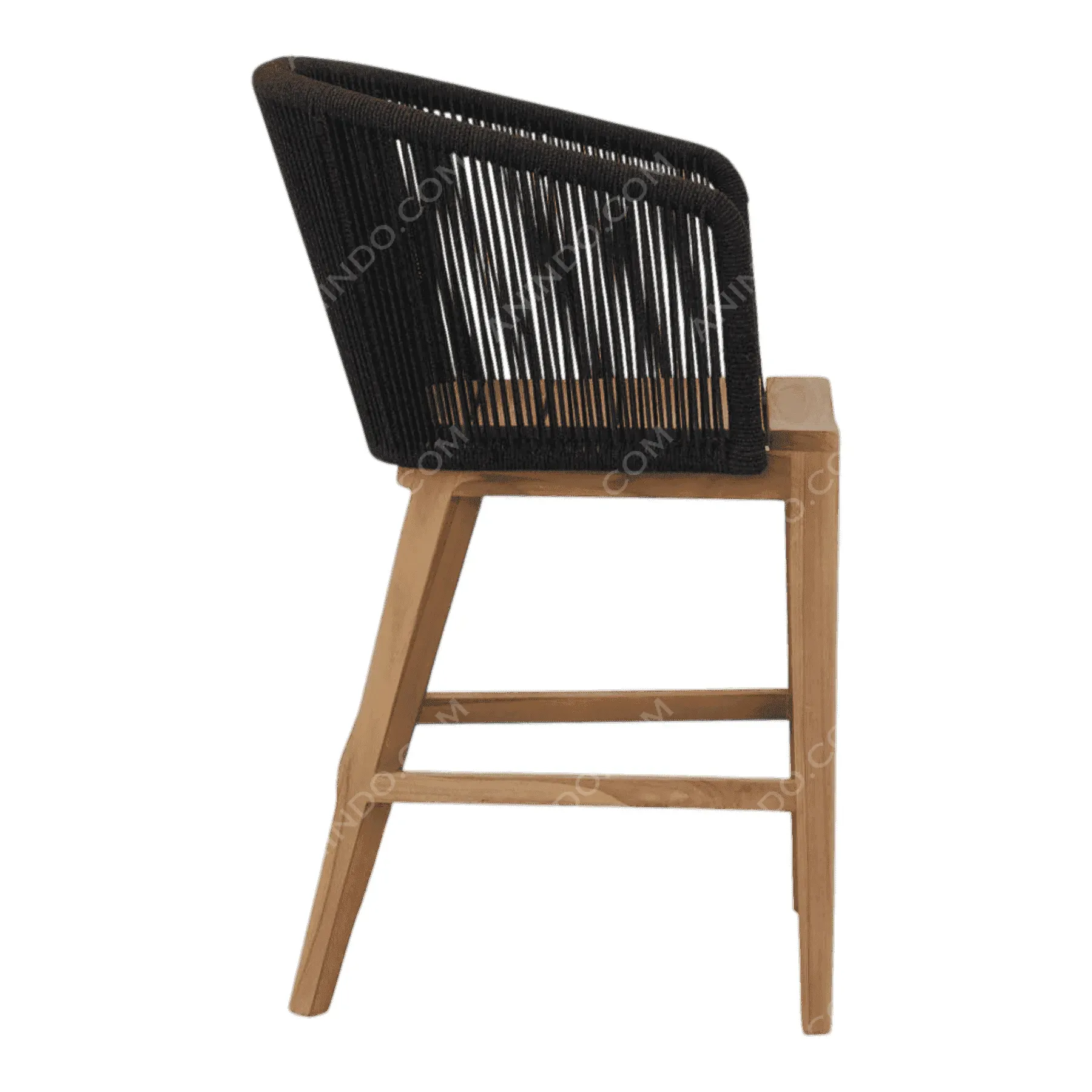 Nordic Rope Bar Stool (Black) - Image 4