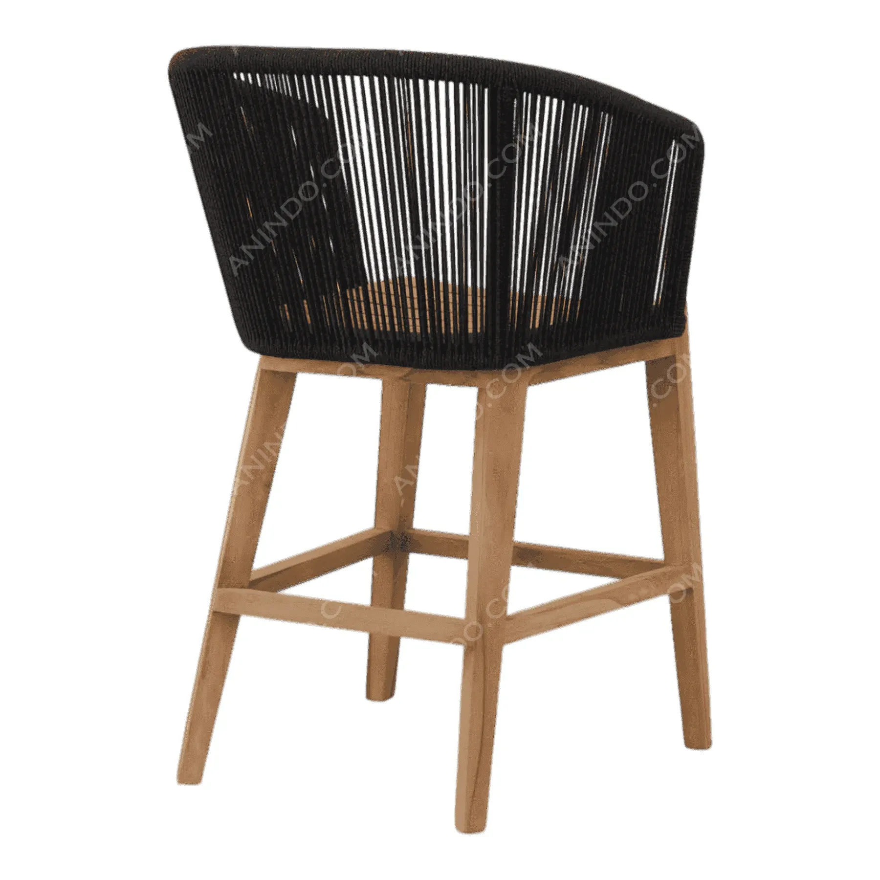 Nordic Rope Bar Stool (Black) - Image 5