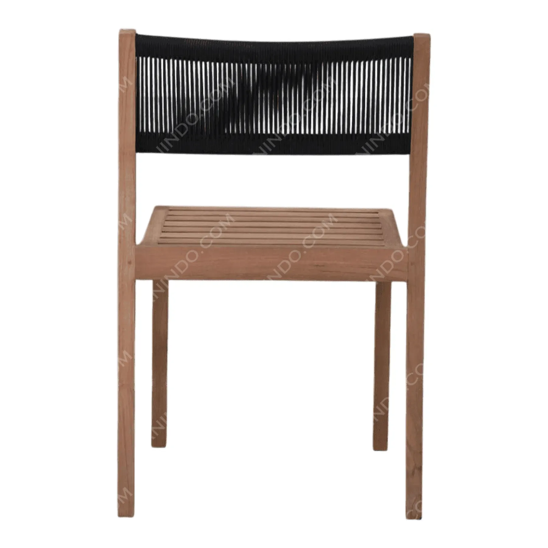 Teak & Rope Dining Chair (Black) - Image 6