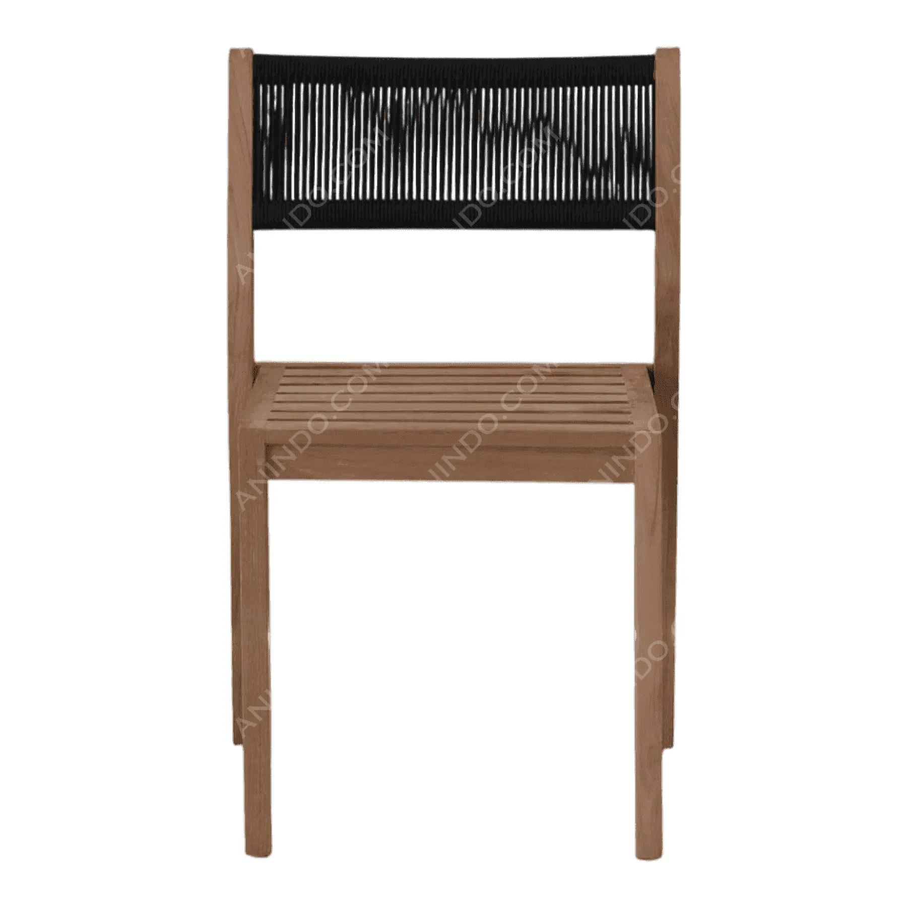 Teak & Rope Dining Chair (Black)