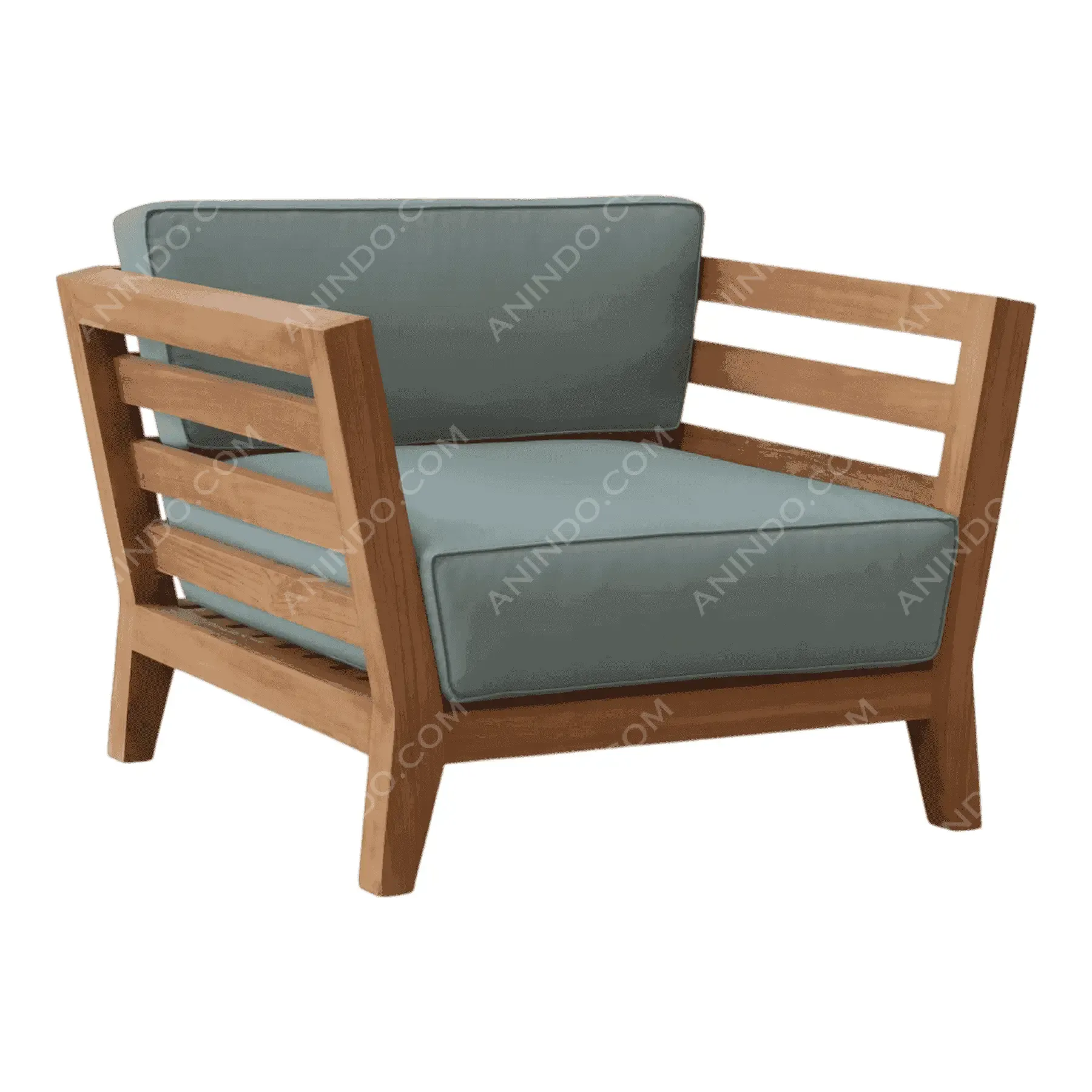 Slatted Teak Armchair - Image 2