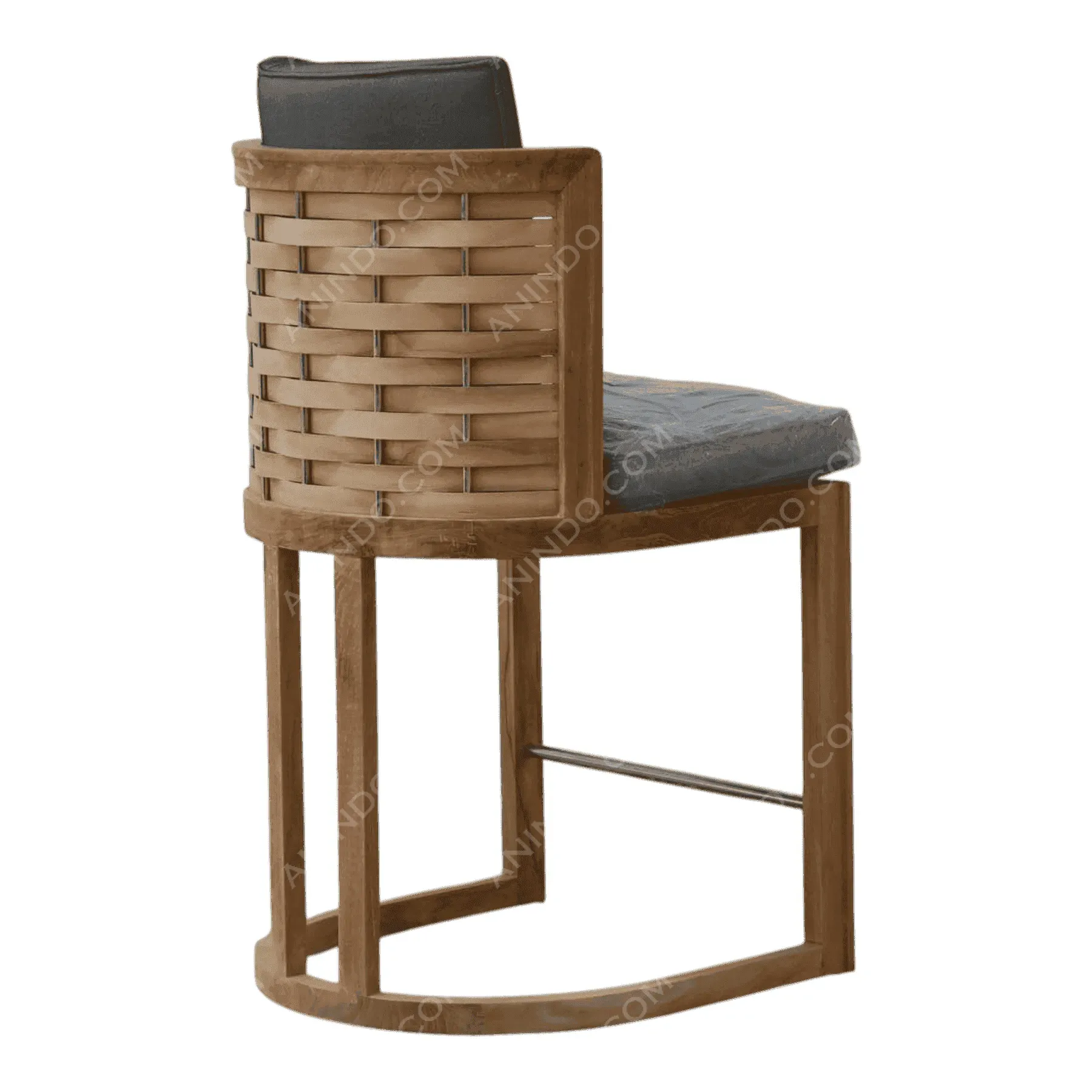 Cove Teak & Leather Bar Stool - Image 5