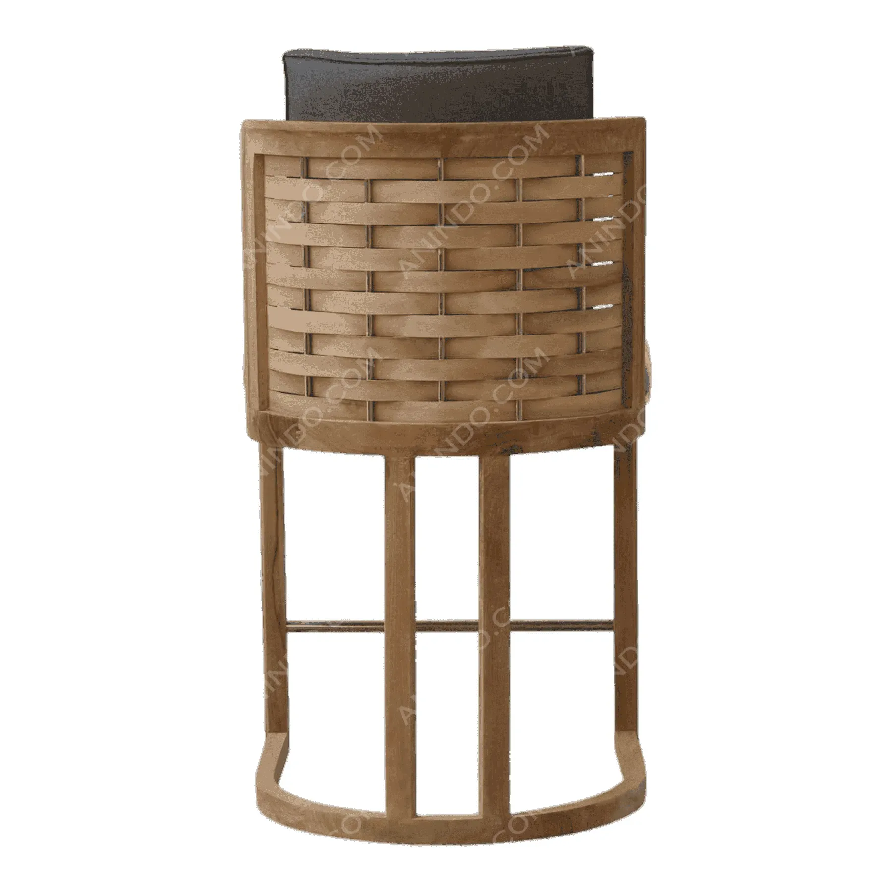 Cove Teak & Leather Bar Stool - Image 6