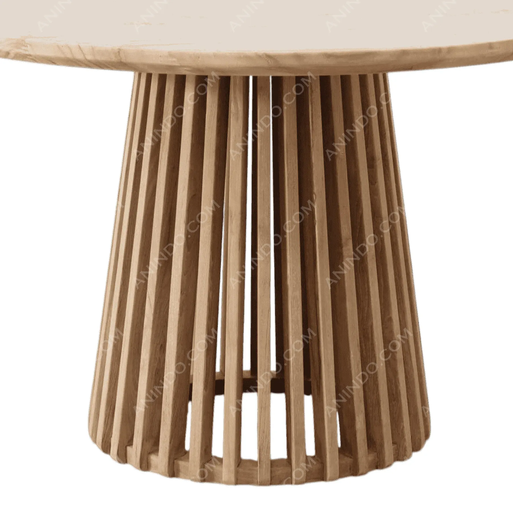 Aura Slatted Pedestal Table - Image 2