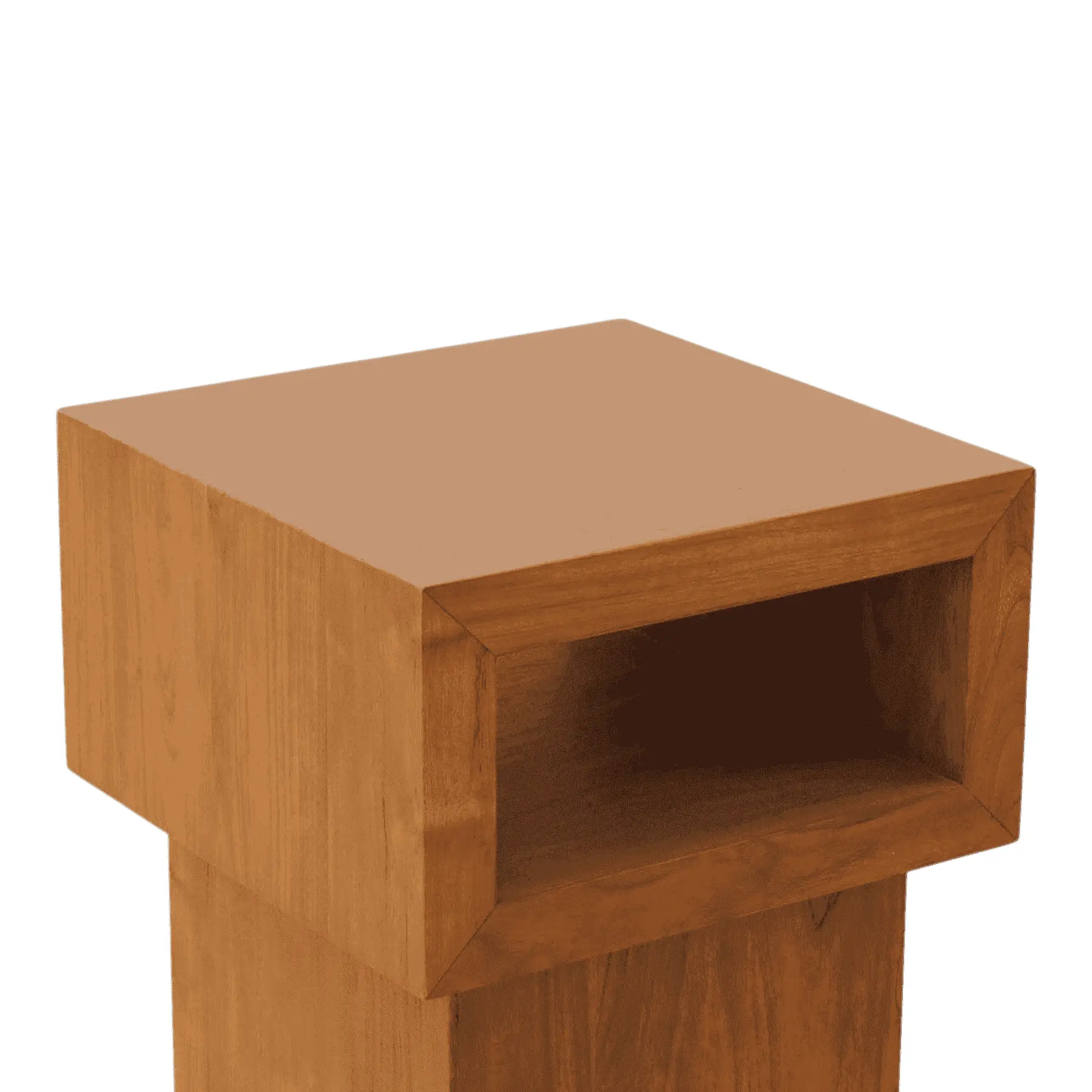 Modern wooden pedestal with open shelf
