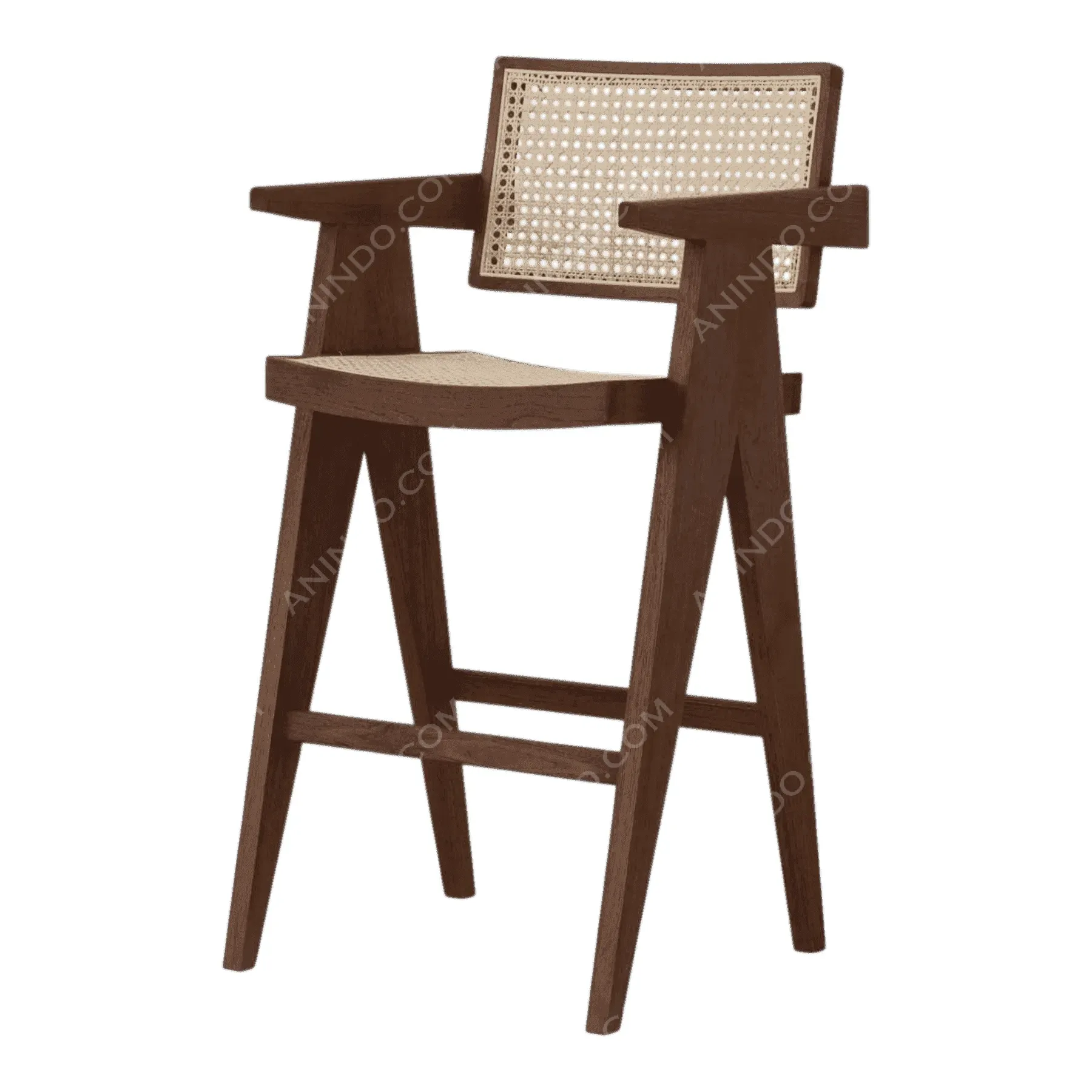 V-Frame Rattan Bar Stool - Image 5