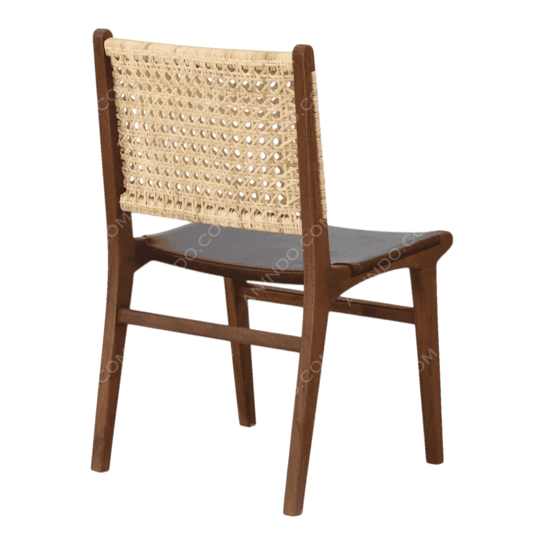 Rattan & Leather Dining Chair - Image 6