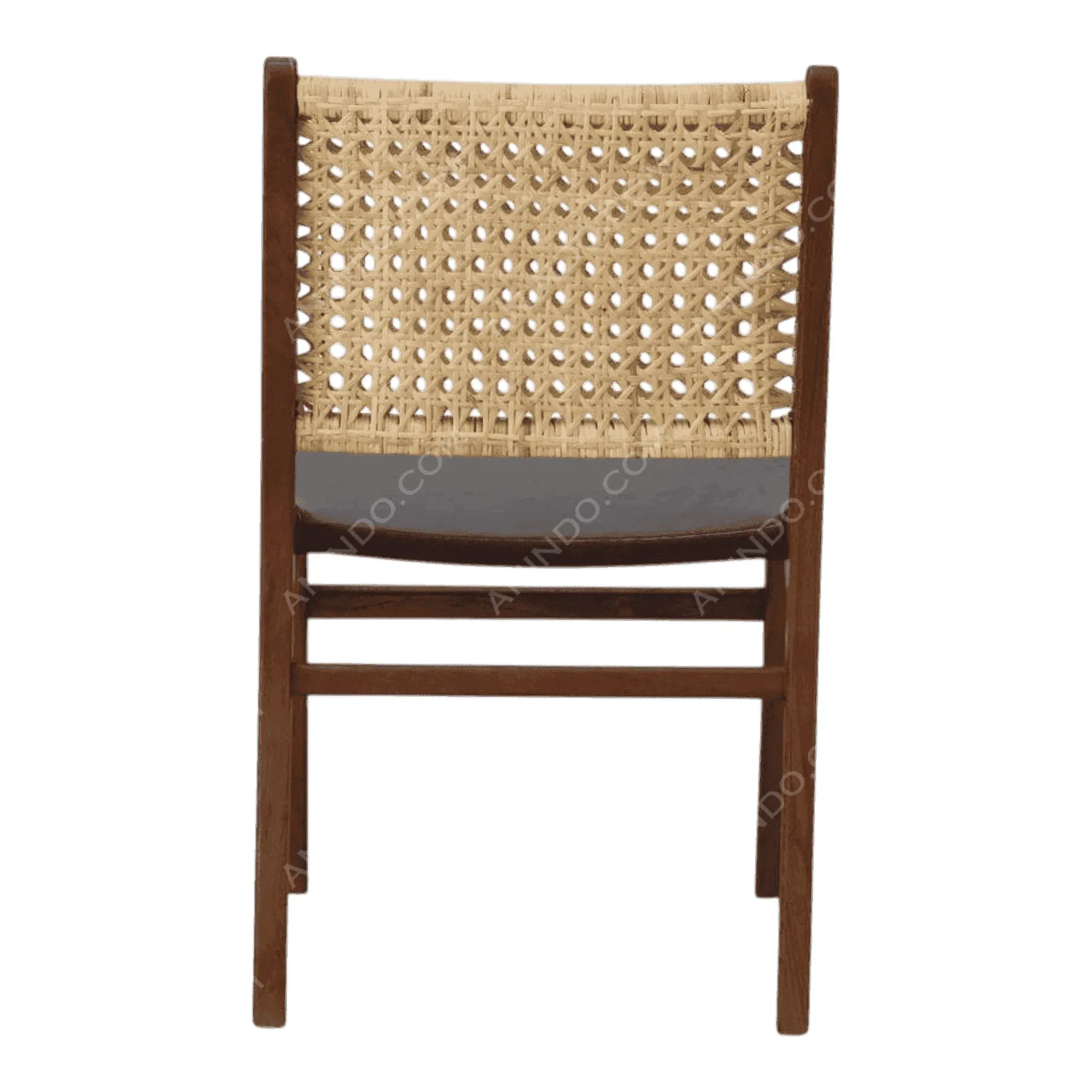 Rattan & Leather Dining Chair - Image 7