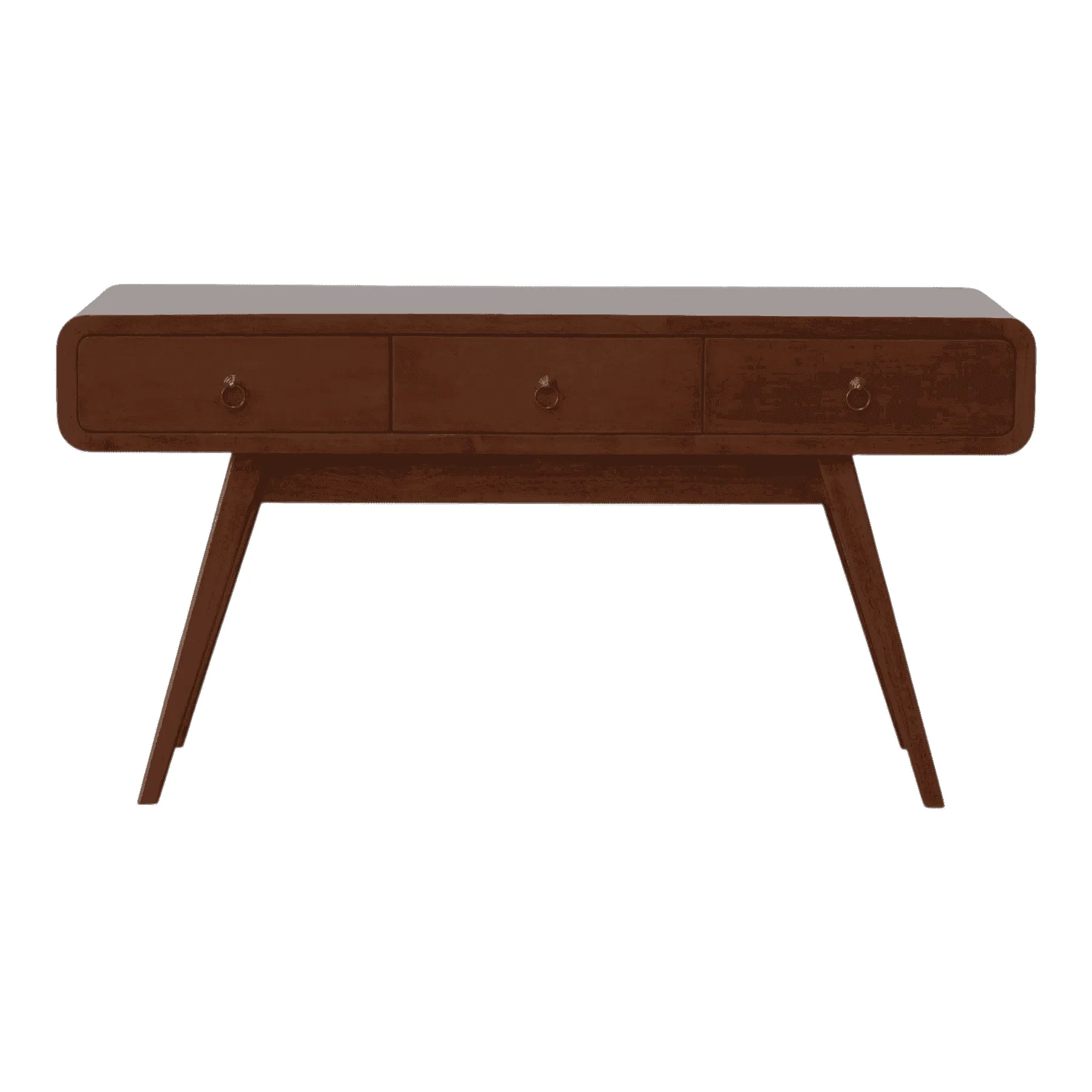 Mid-century modern wooden console table with drawers