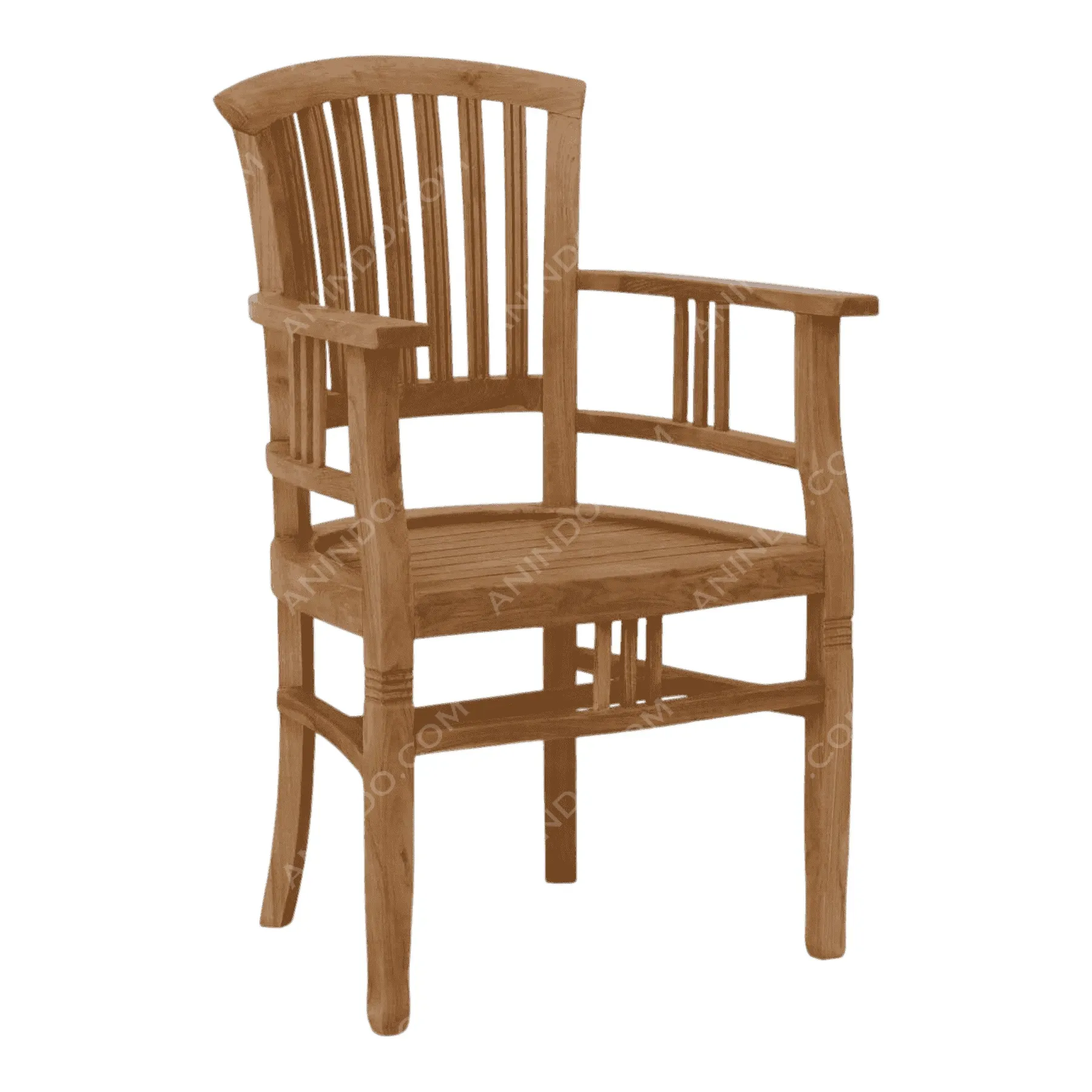 Fan-Back Teak Armchair - Image 6